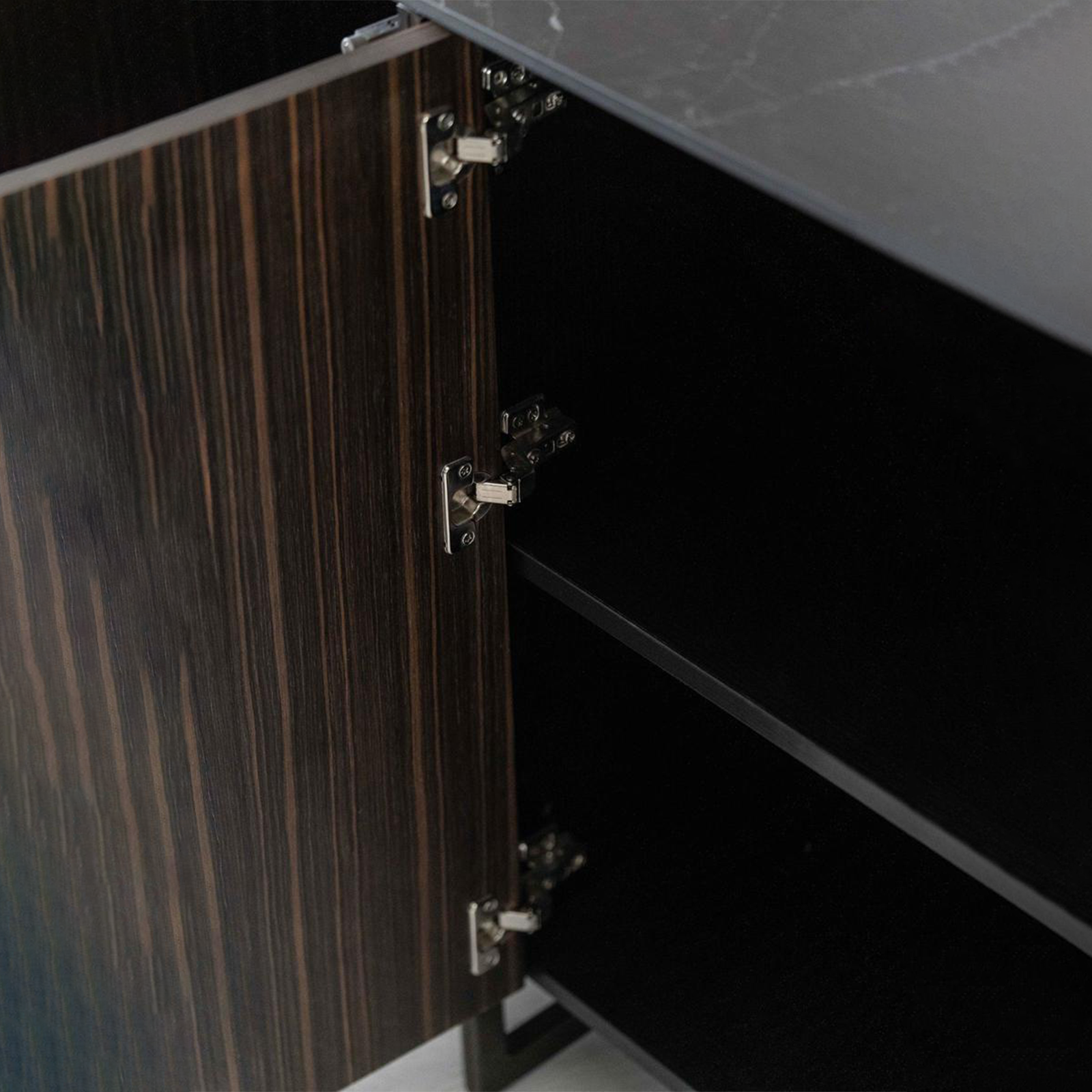 Buffet de salon "Omega" en MDF avec plateau en céramique 4 portes 160x40 cm 85h