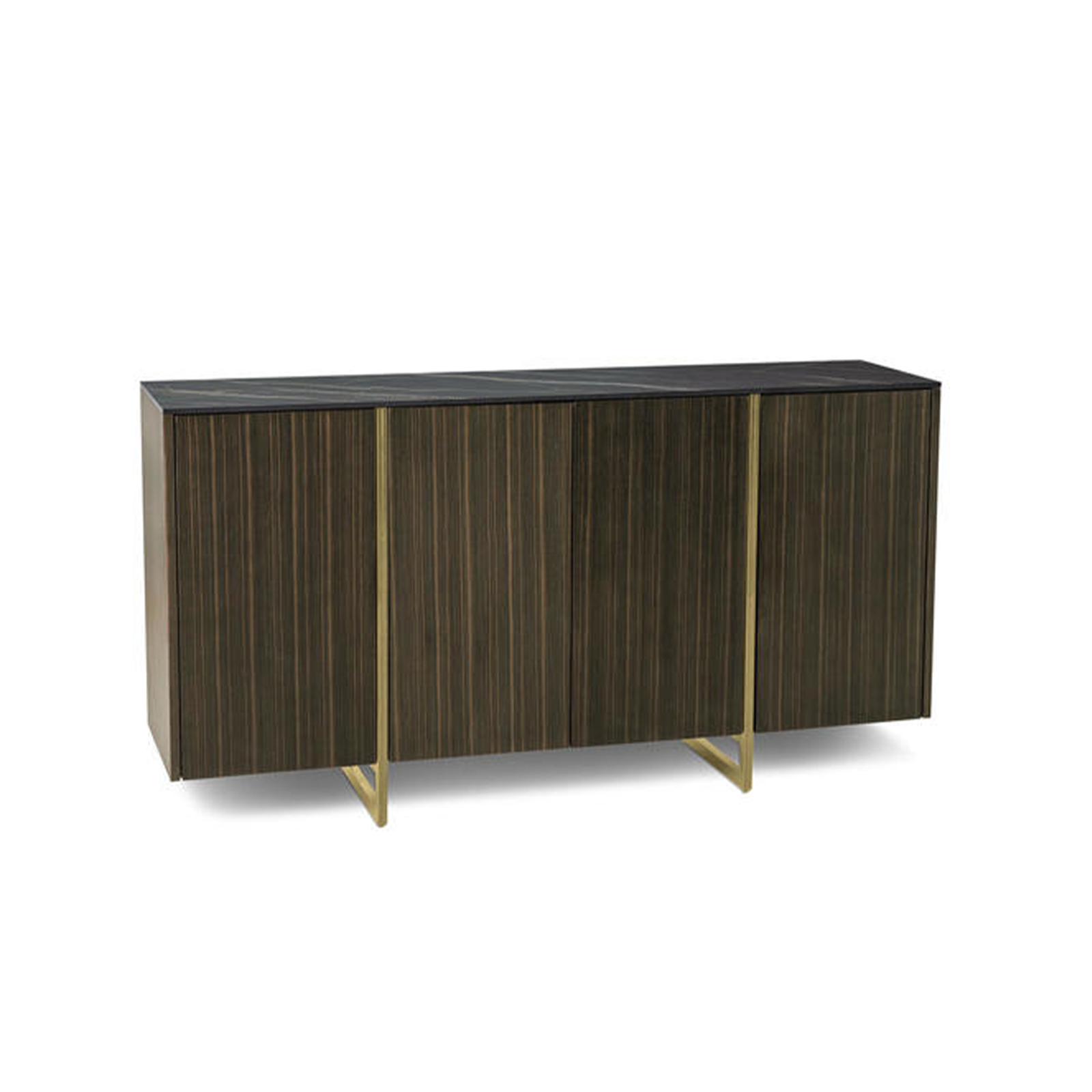 Buffet de salon "Omega" en MDF avec plateau en céramique 4 portes 160x40 cm 85h