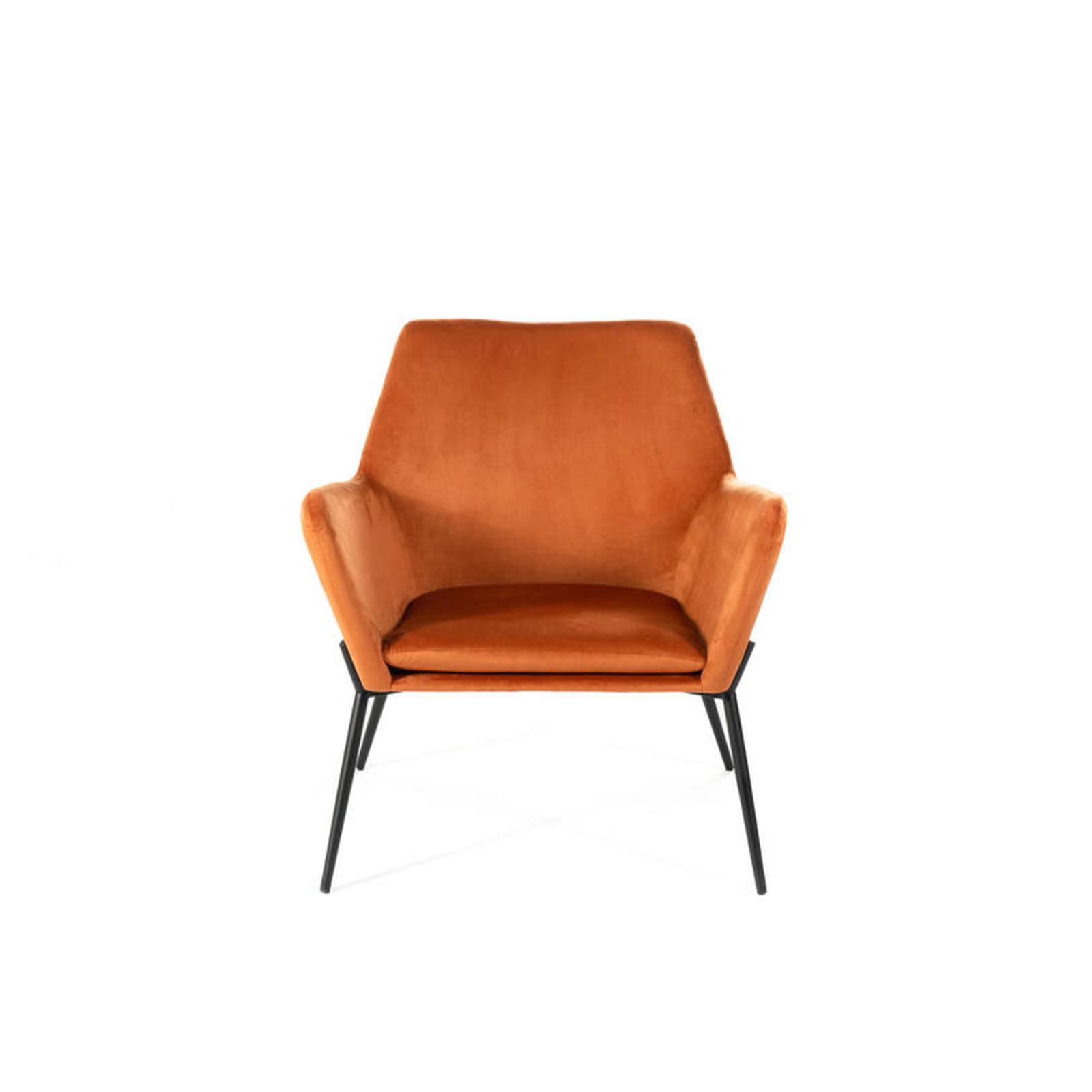 Fauteuil moderne rembourré "Gin" en velours avec pieds en métal 70x72 79h cm