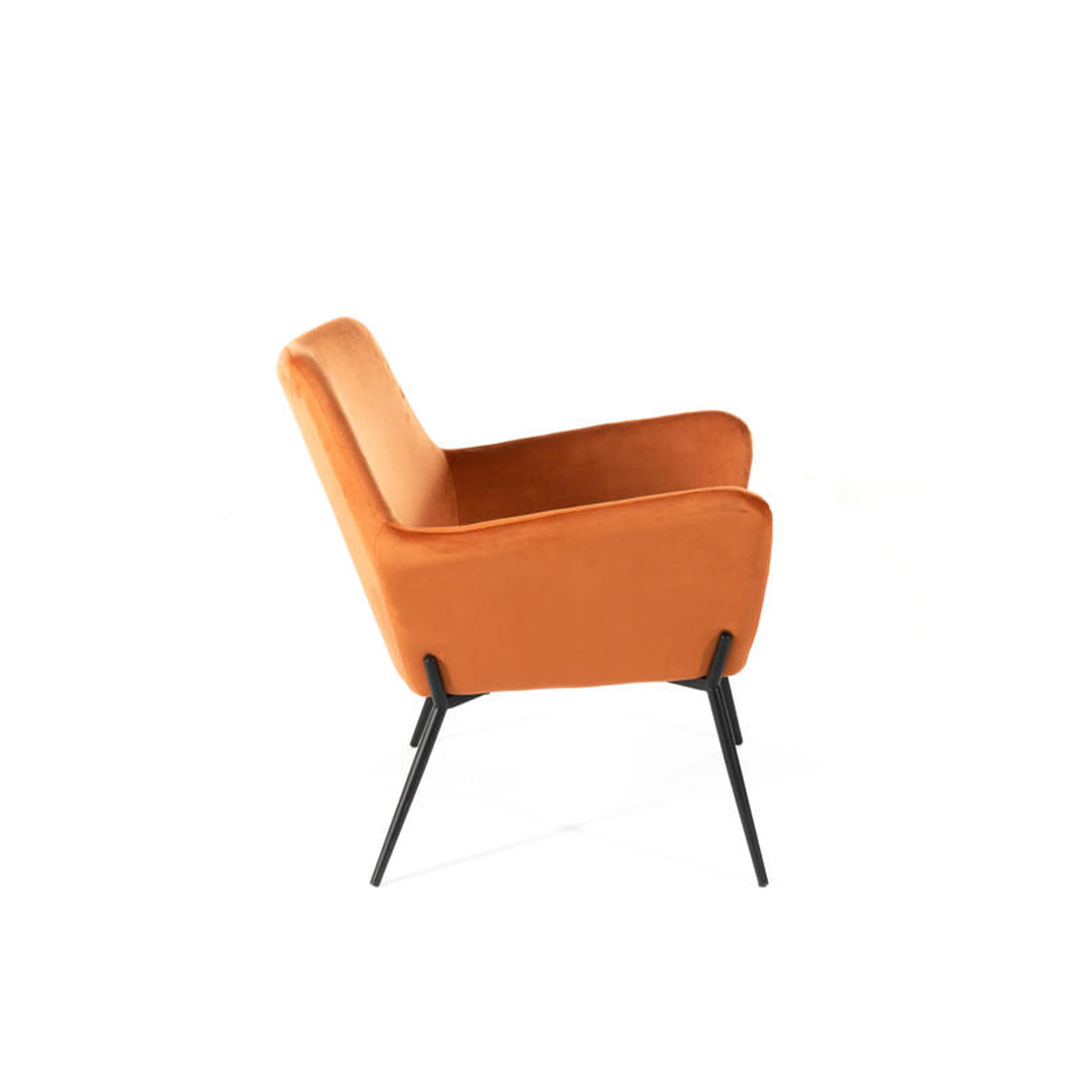 Fauteuil moderne rembourré "Gin" en velours avec pieds en métal 70x72 79h cm