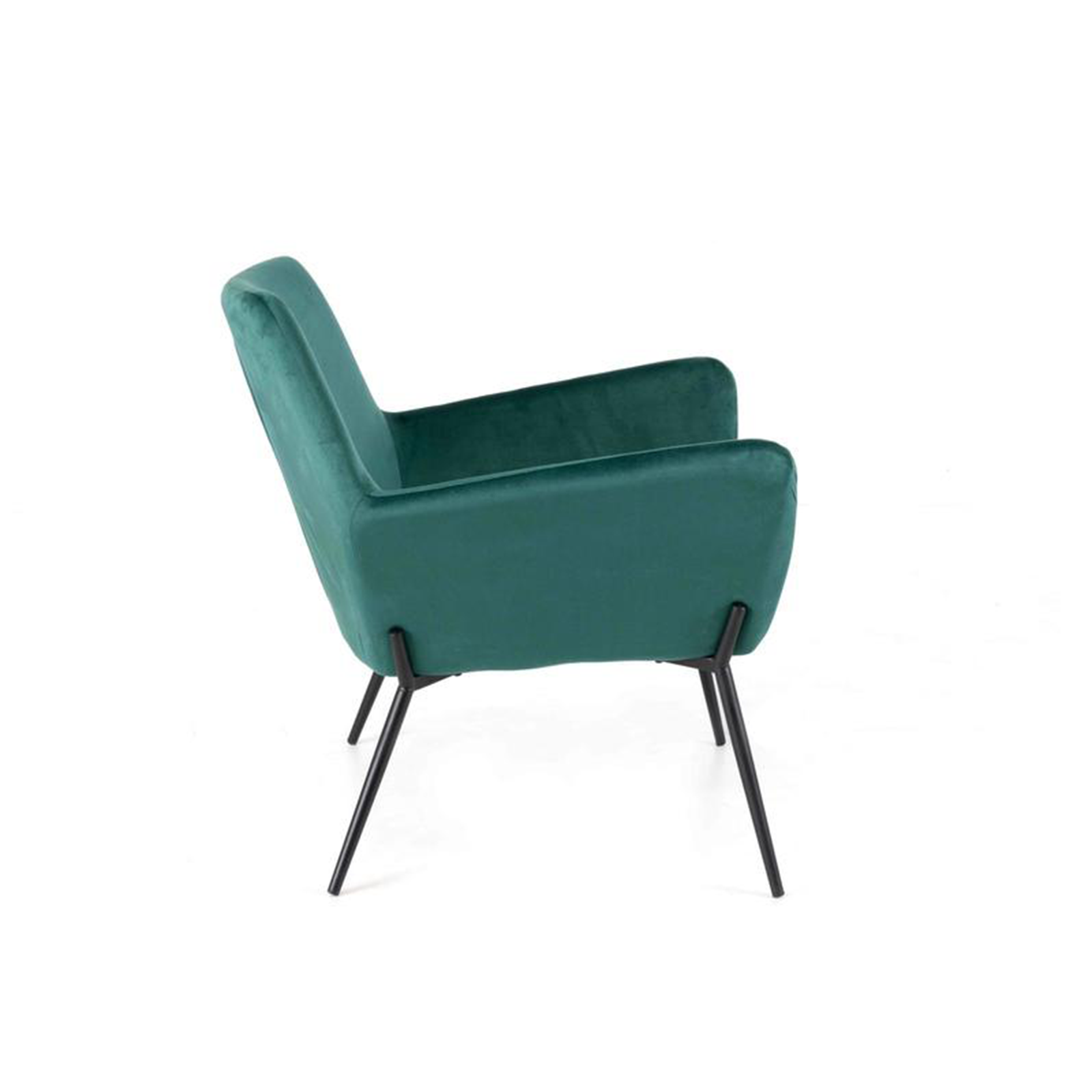 Fauteuil moderne rembourré "Gin" en velours avec pieds en métal 70x72 79h cm