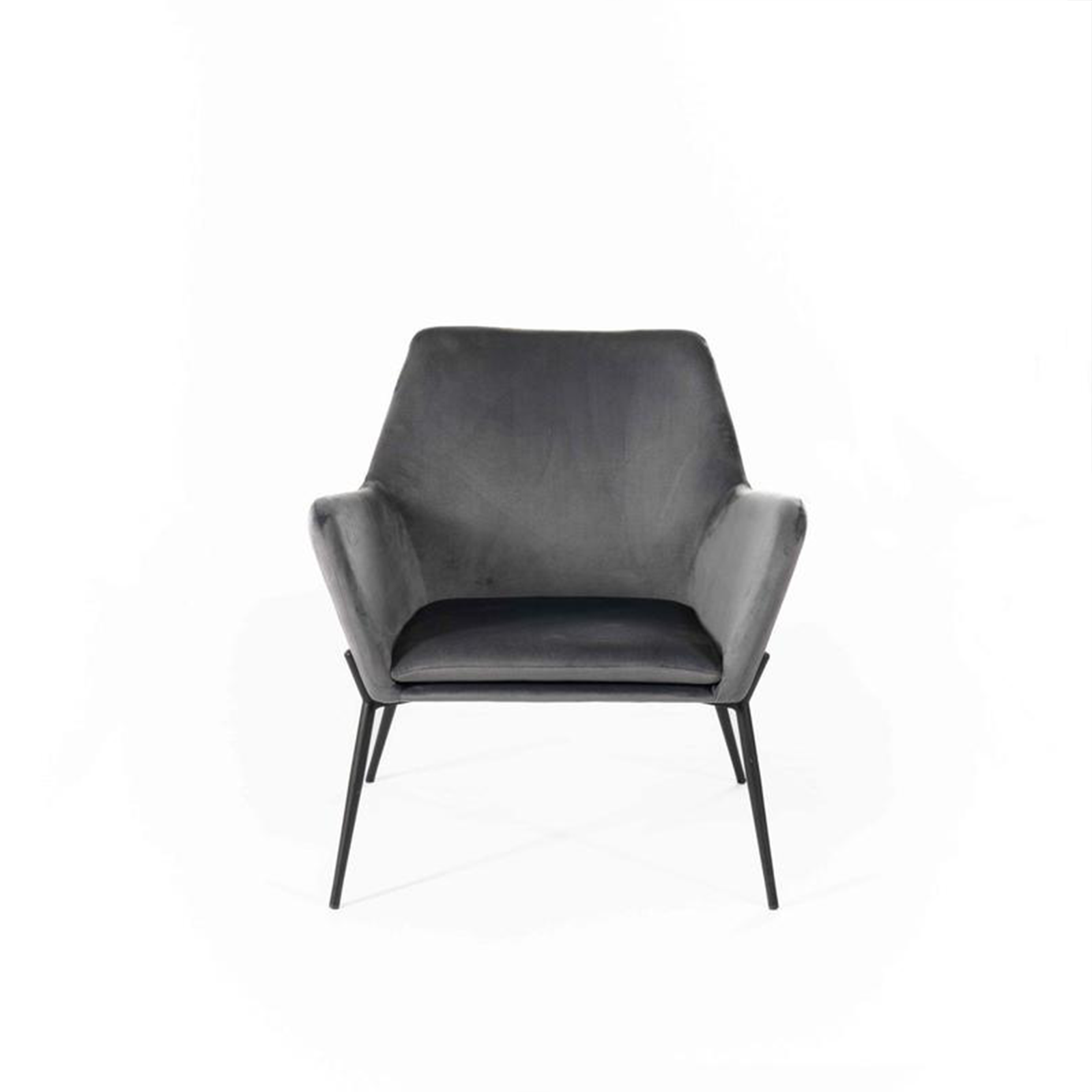 Fauteuil moderne rembourré "Gin" en velours avec pieds en métal 70x72 79h cm