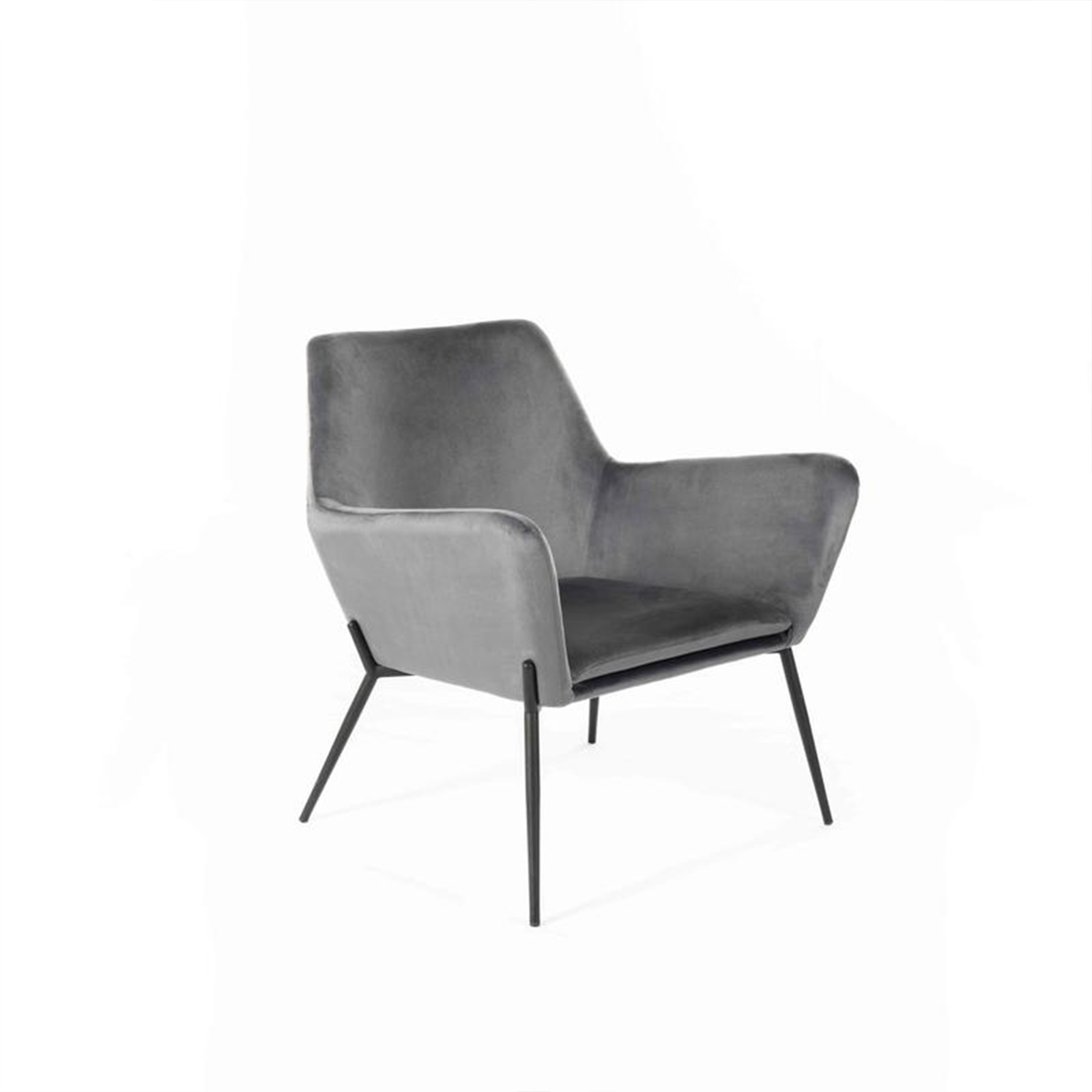 Fauteuil moderne rembourré "Gin" en velours avec pieds en métal 70x72 79h cm