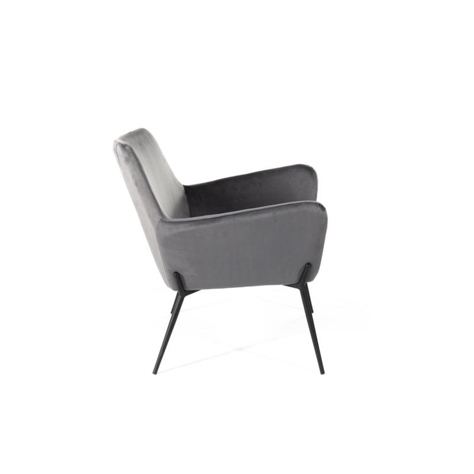 Fauteuil moderne rembourré "Gin" en velours avec pieds en métal 70x72 79h cm