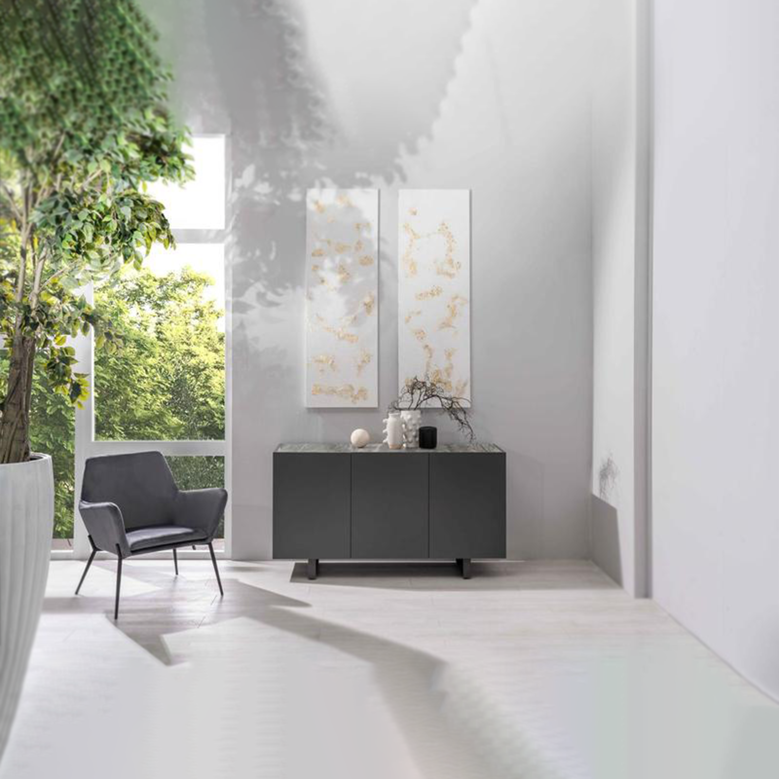 Fauteuil moderne rembourré "Gin" en velours avec pieds en métal 70x72 79h cm