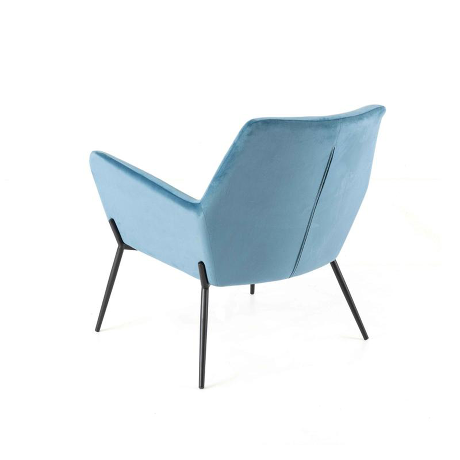 Fauteuil moderne rembourré "Gin" en velours avec pieds en métal 70x72 79h cm