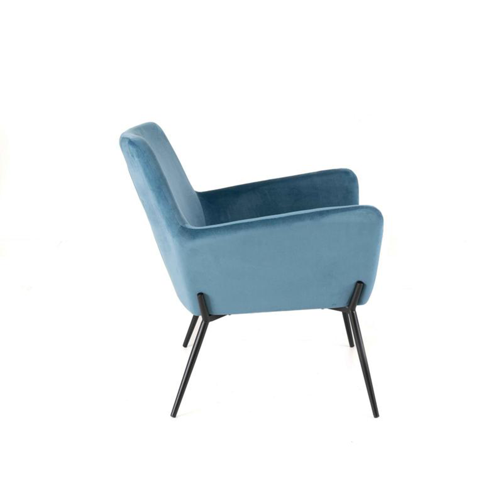 Fauteuil moderne rembourré "Gin" en velours avec pieds en métal 70x72 79h cm