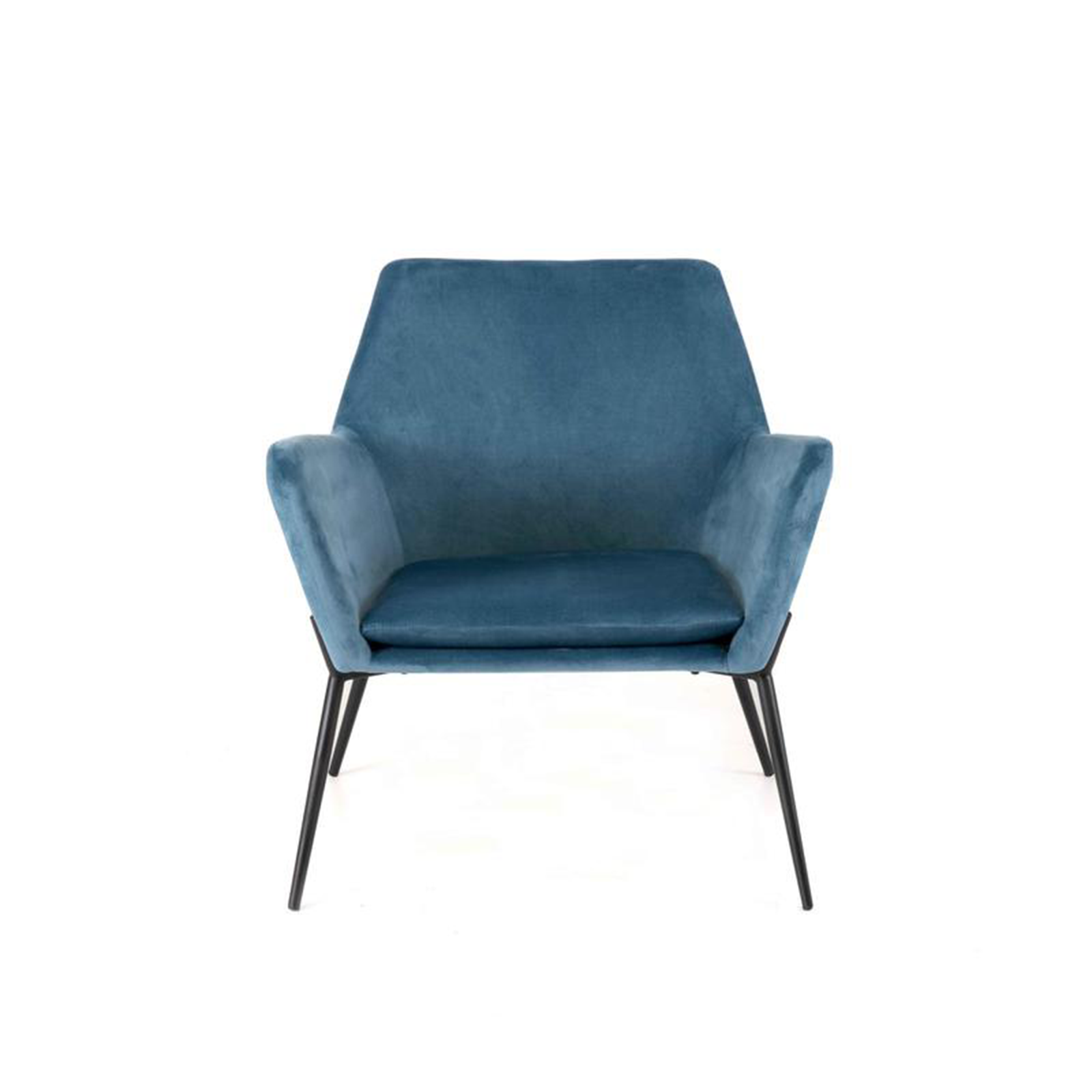 Fauteuil moderne rembourré "Gin" en velours avec pieds en métal 70x72 79h cm