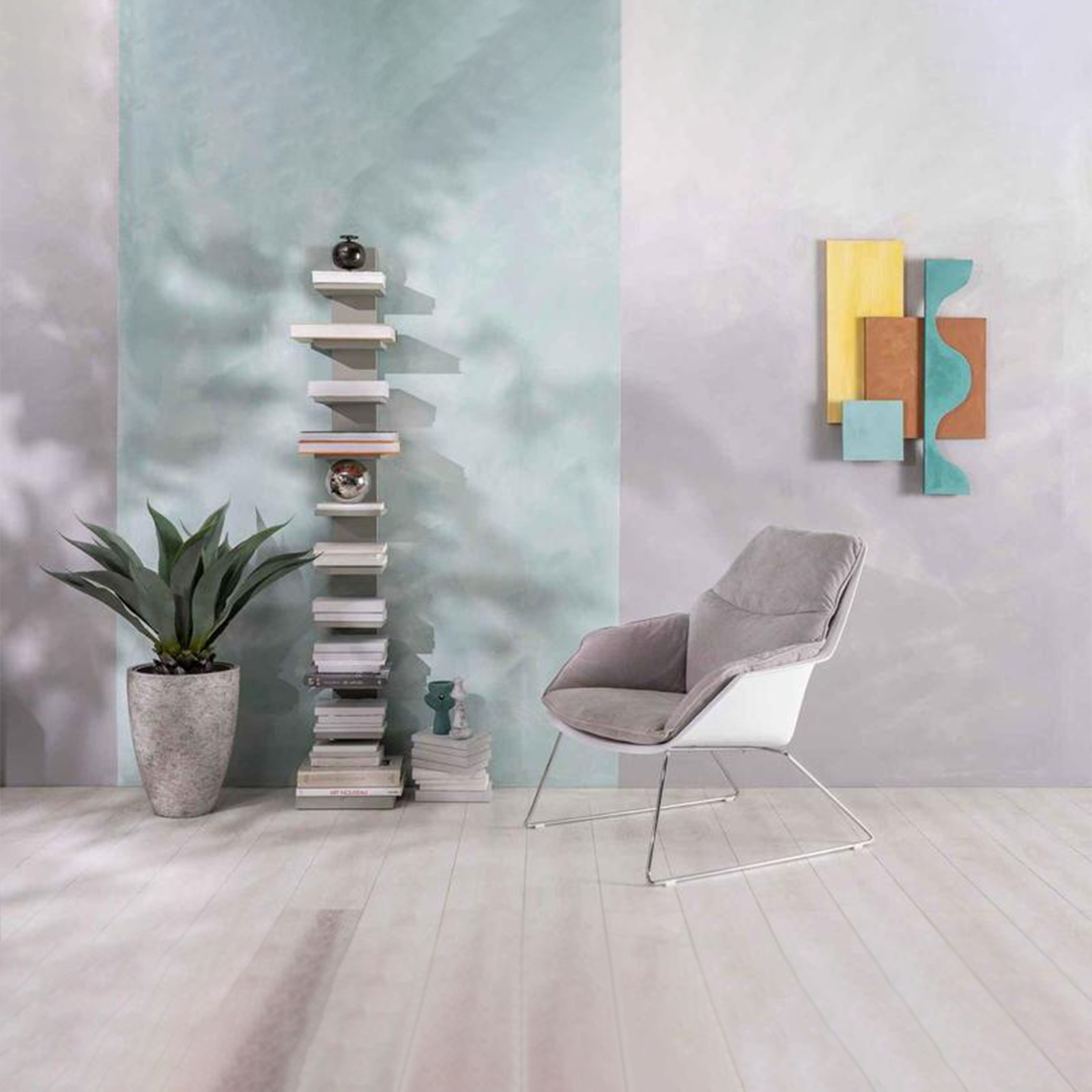 Fauteuil moderne rembourré "Grace" en tissu avec pieds en métal 74x85 86h cm