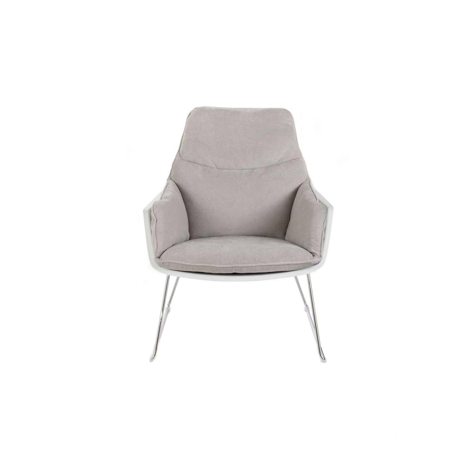 Fauteuil moderne rembourré "Grace" en tissu avec pieds en métal 74x85 86h cm