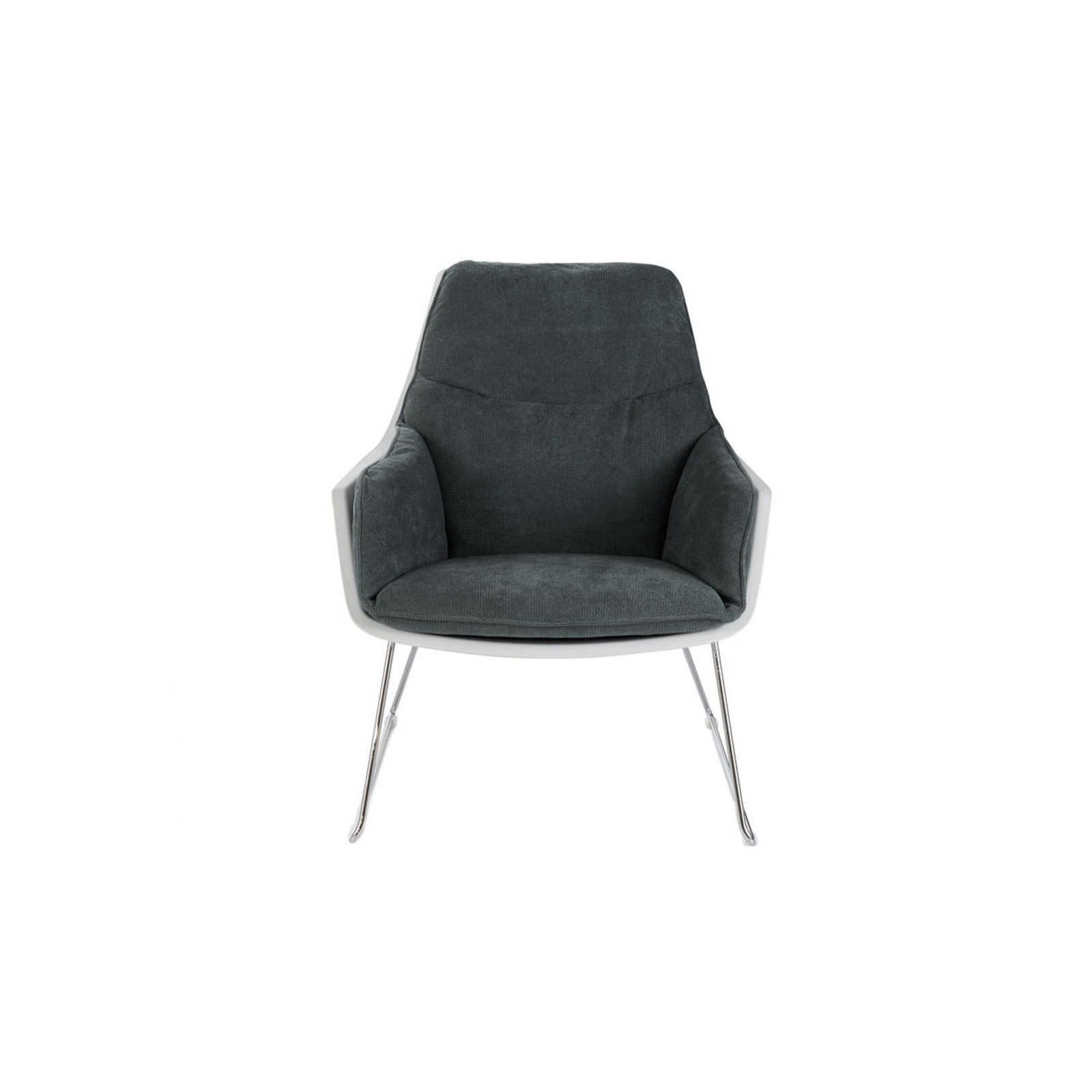 Fauteuil moderne rembourré "Grace" en tissu avec pieds en métal 74x85 86h cm