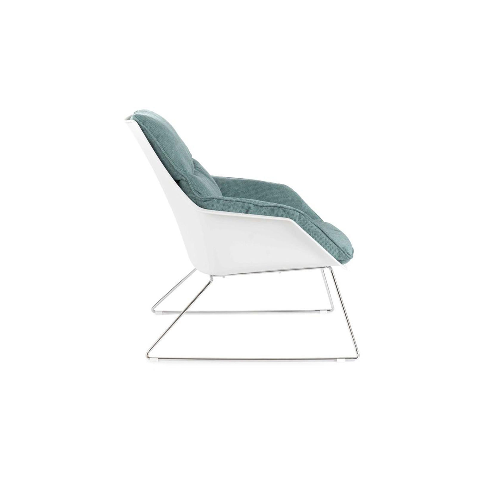 Fauteuil moderne rembourré "Grace" en tissu avec pieds en métal 74x85 86h cm