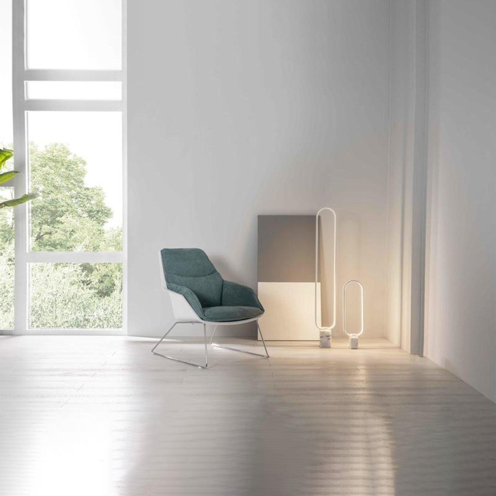 Fauteuil moderne rembourré "Grace" en tissu avec pieds en métal 74x85 86h cm