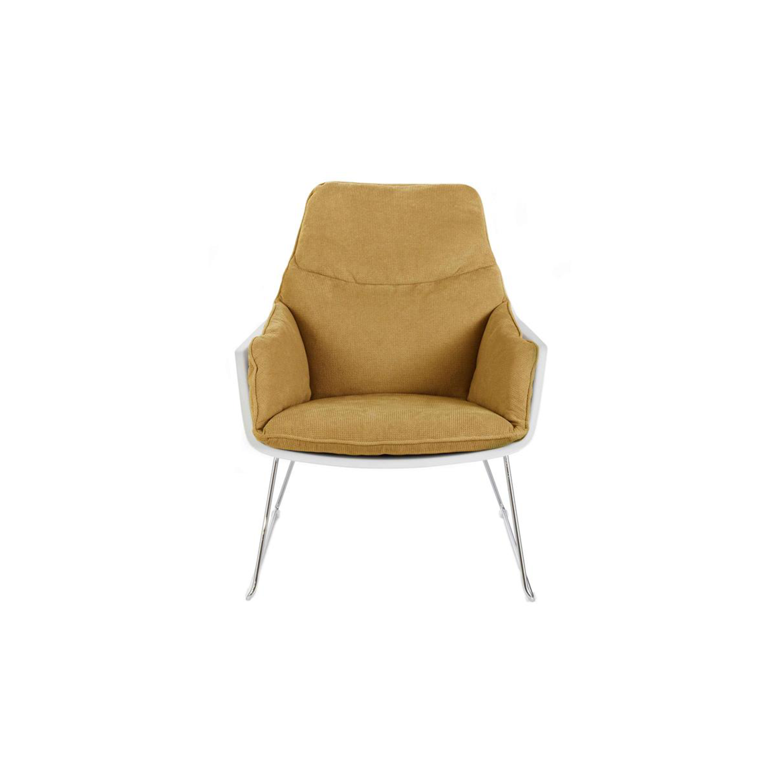 Fauteuil moderne rembourré "Grace" en tissu avec pieds en métal 74x85 86h cm