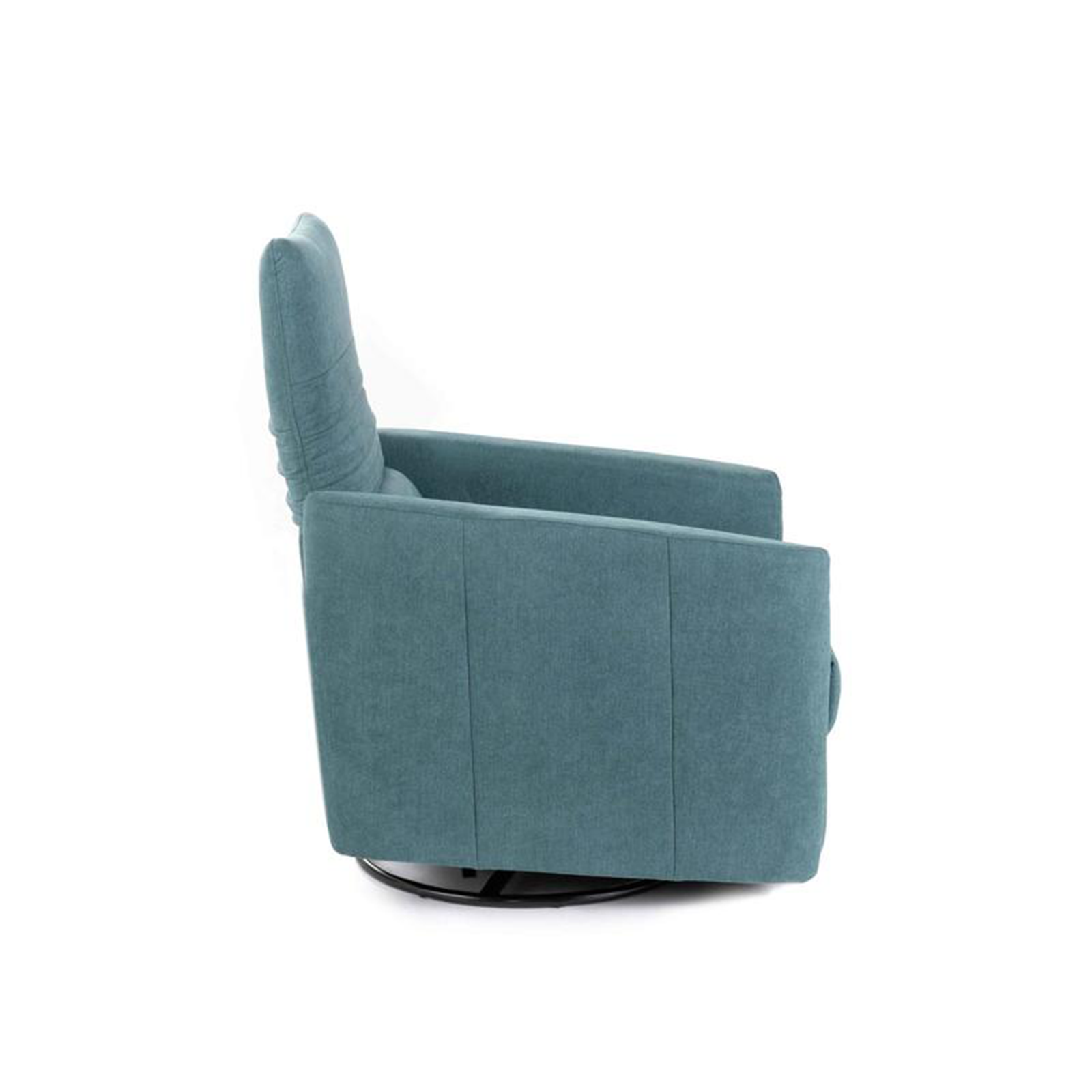 Poltrona reclinabile "Rose" girevole moderna in tessuto base cromata cm 70x85 69h