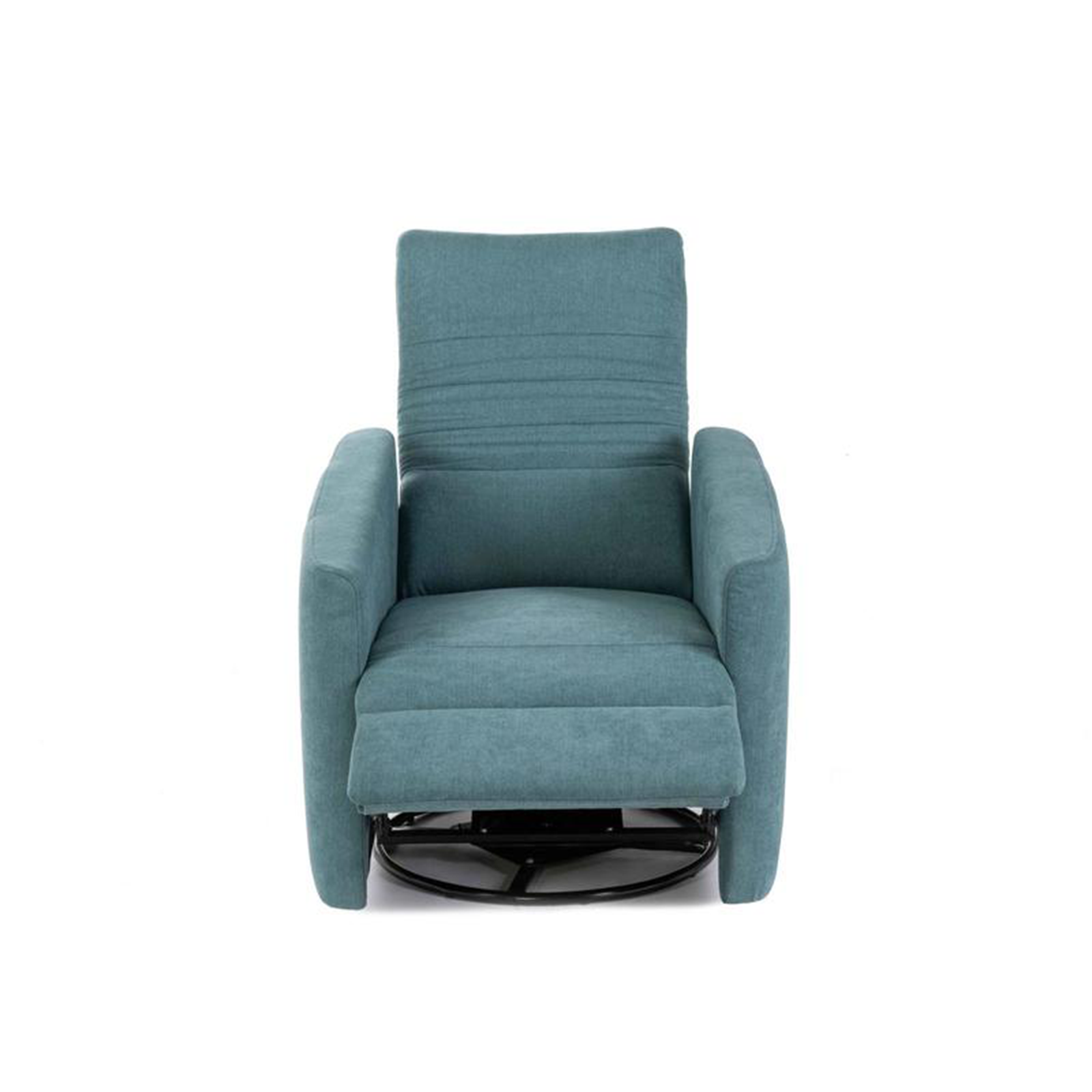 Poltrona reclinabile "Rose" girevole moderna in tessuto base cromata cm 70x85 69h