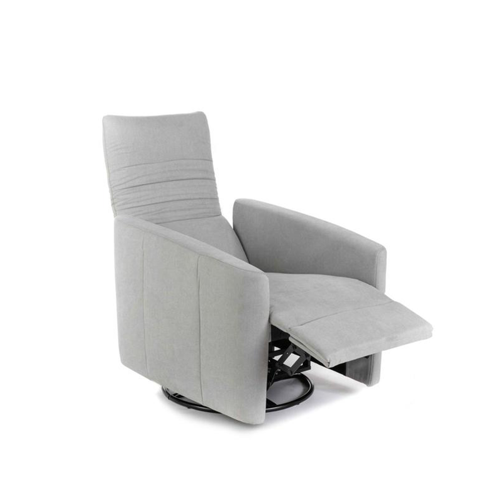 Poltrona reclinabile "Rose" girevole moderna in tessuto base cromata cm 70x85 69h