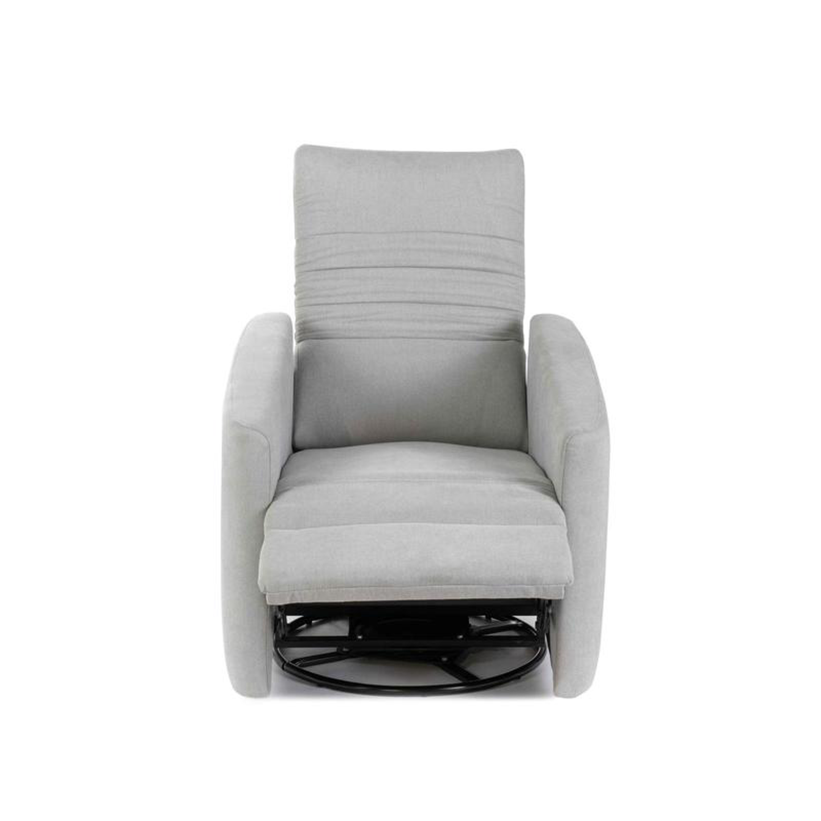 Poltrona reclinabile "Rose" girevole moderna in tessuto base cromata cm 70x85 69h