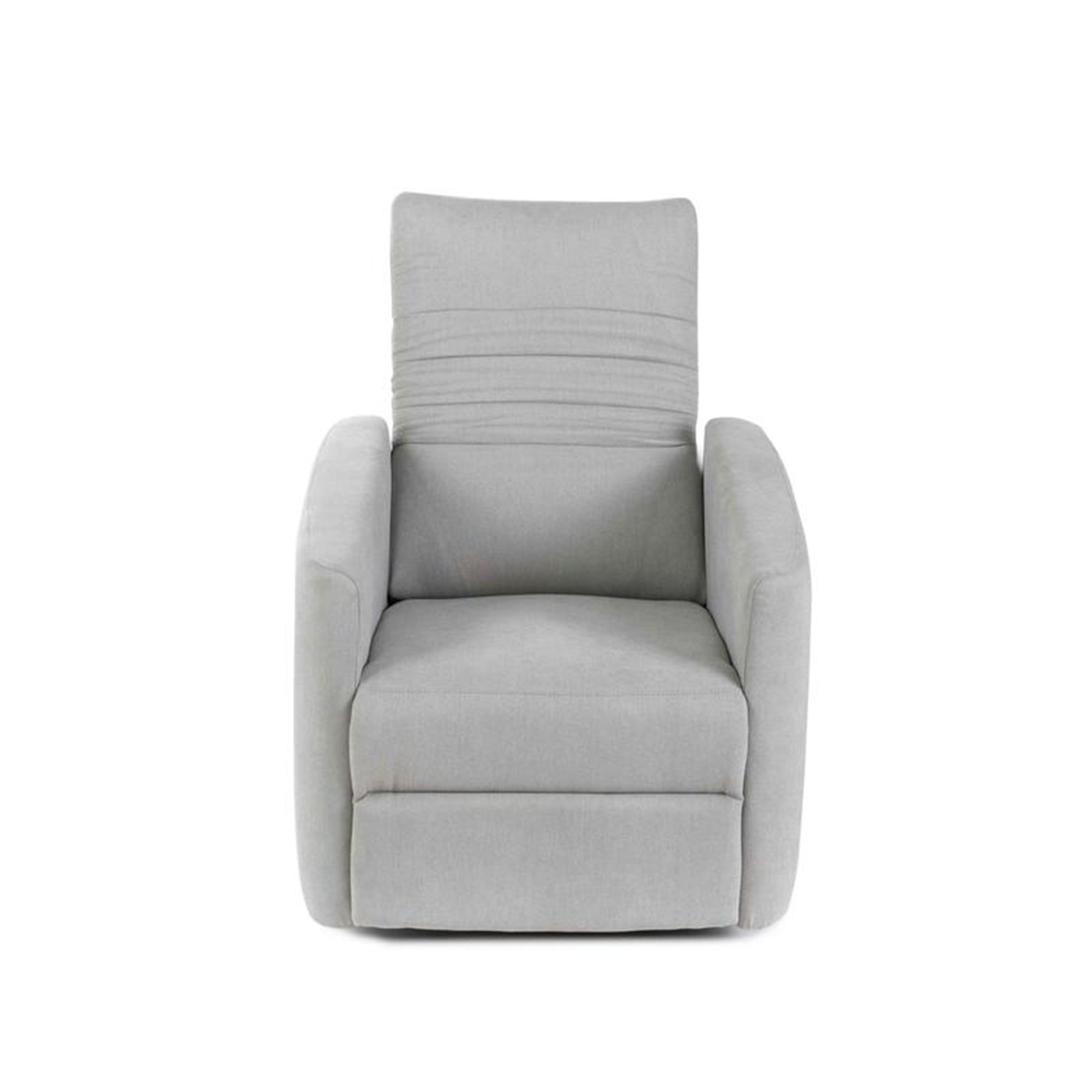 Poltrona reclinabile "Rose" girevole moderna in tessuto base cromata cm 70x85 69h