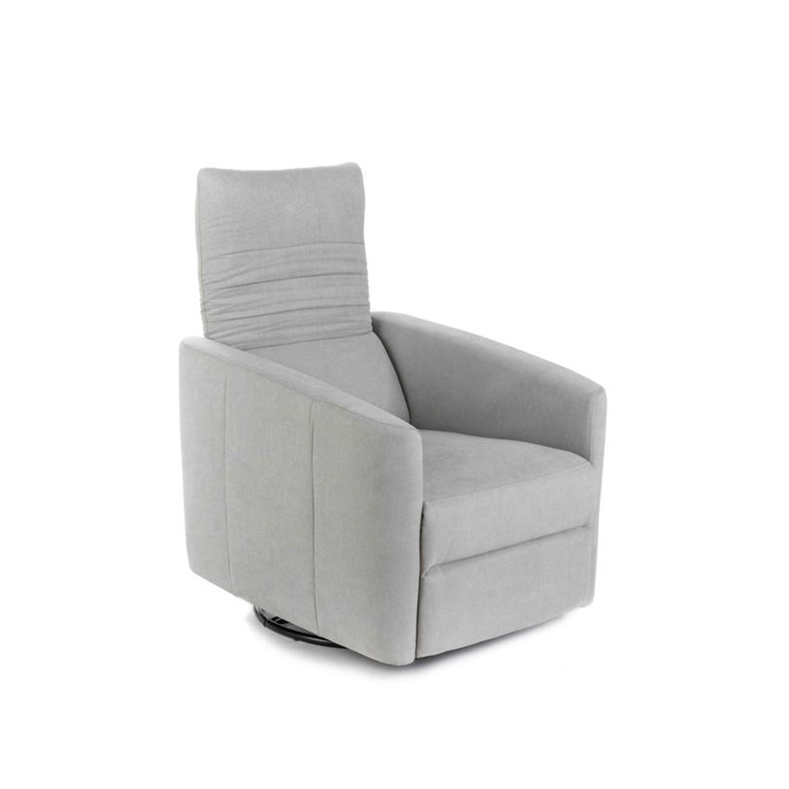 Poltrona reclinabile "Rose" girevole moderna in tessuto base cromata cm 70x85 69h