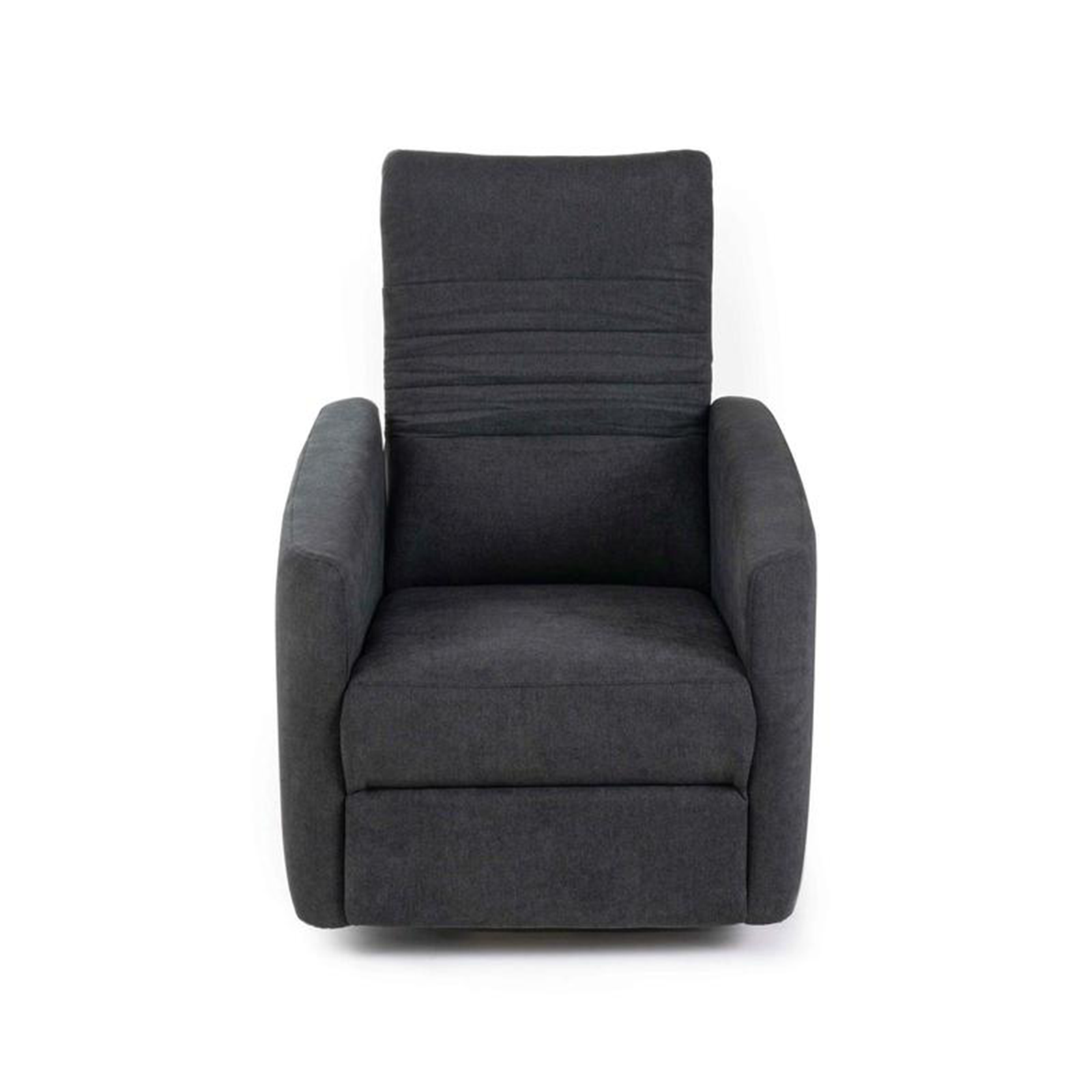 Poltrona reclinabile "Rose" girevole moderna in tessuto base cromata cm 70x85 69h