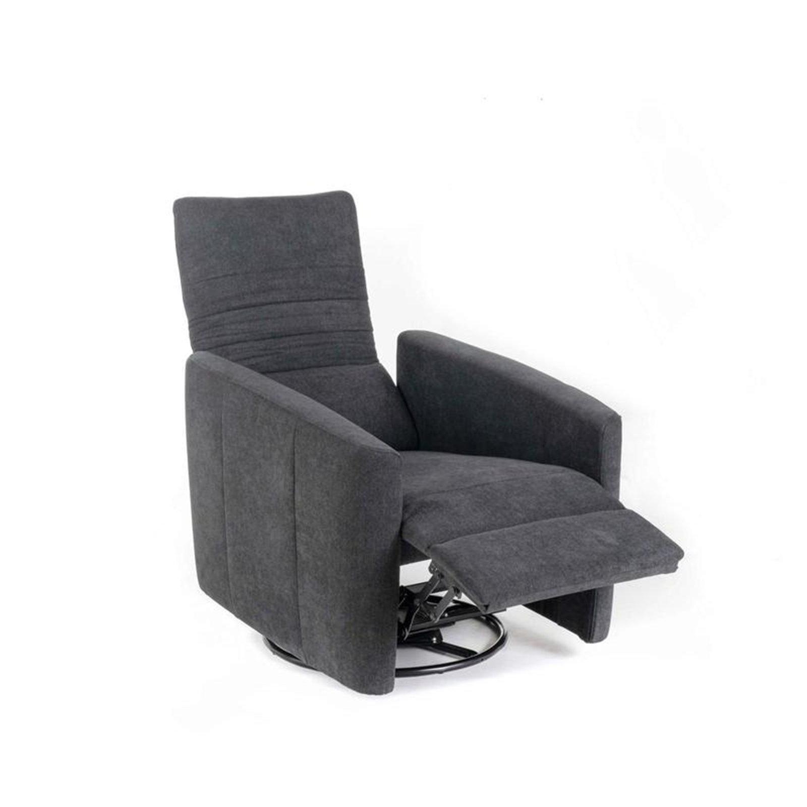Poltrona reclinabile "Rose" girevole moderna in tessuto base cromata cm 70x85 69h