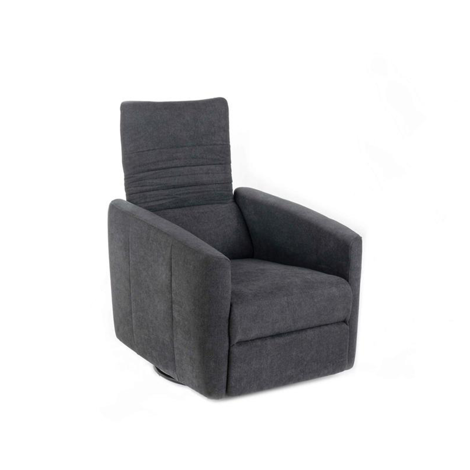 Poltrona reclinabile "Rose" girevole moderna in tessuto base cromata cm 70x85 69h