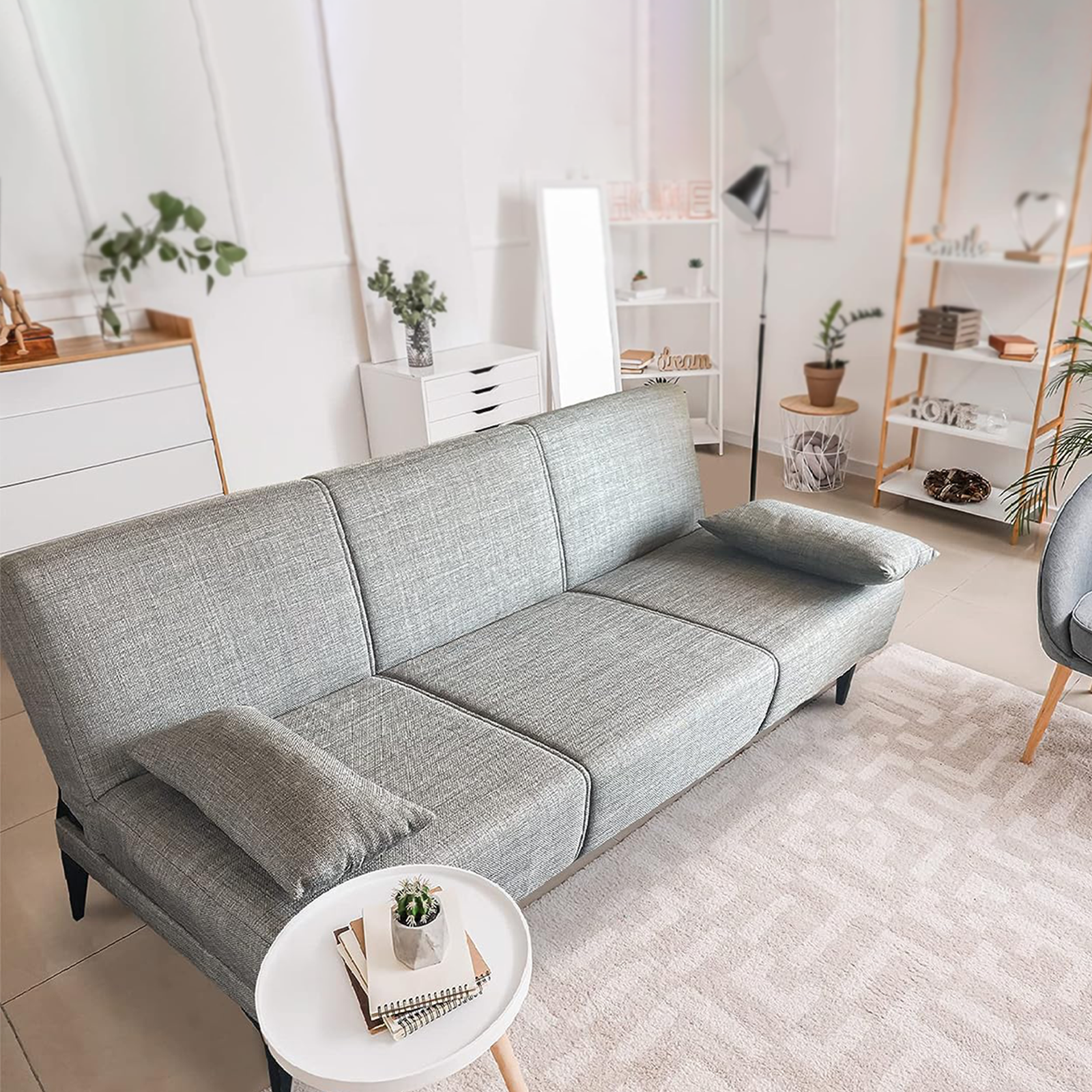 Sofá cama Capri 3 plazas de tela sin reposabrazos 190x80 cm 83h