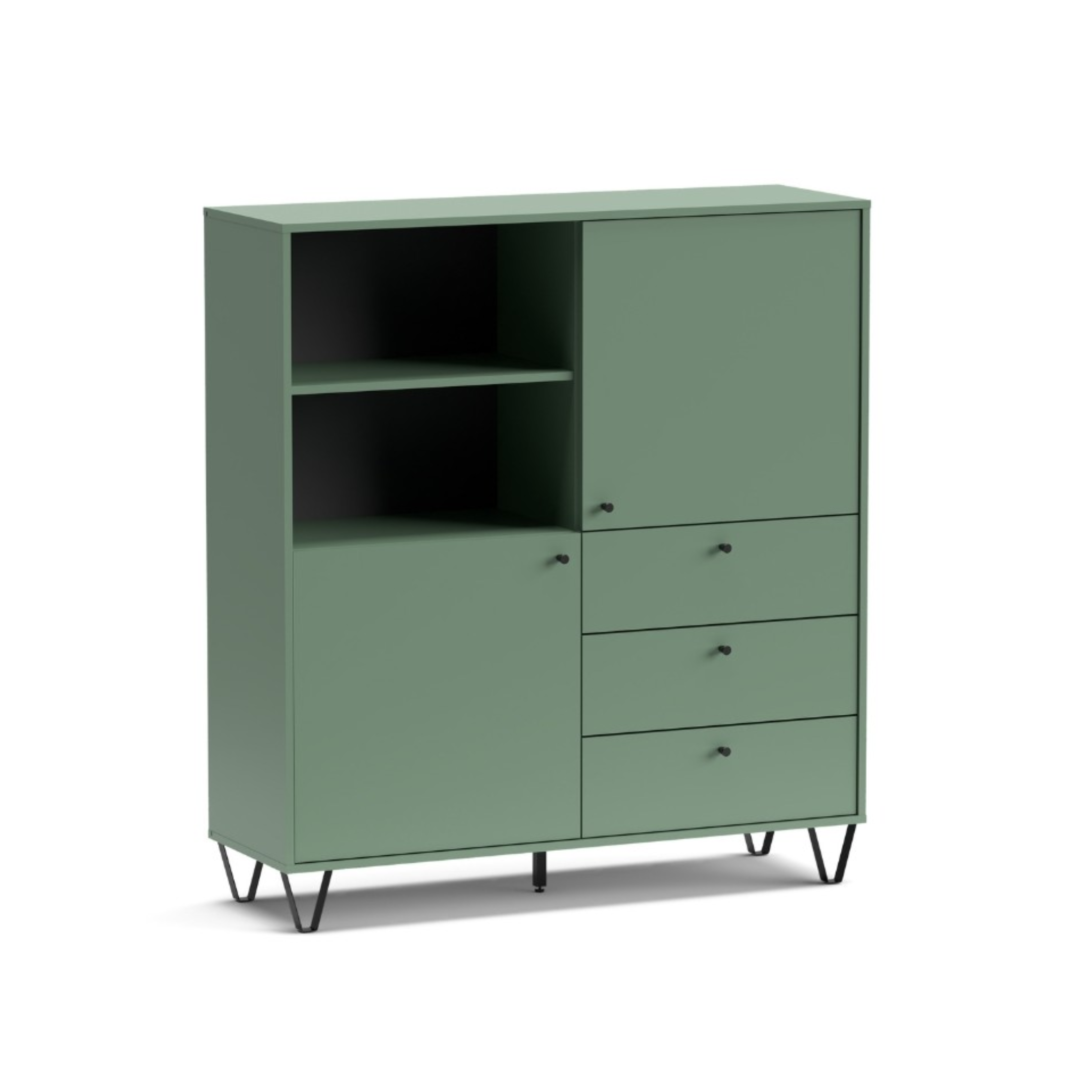 Mobile credenza "Aldo" in legno con piedini rialzati cm 123x40