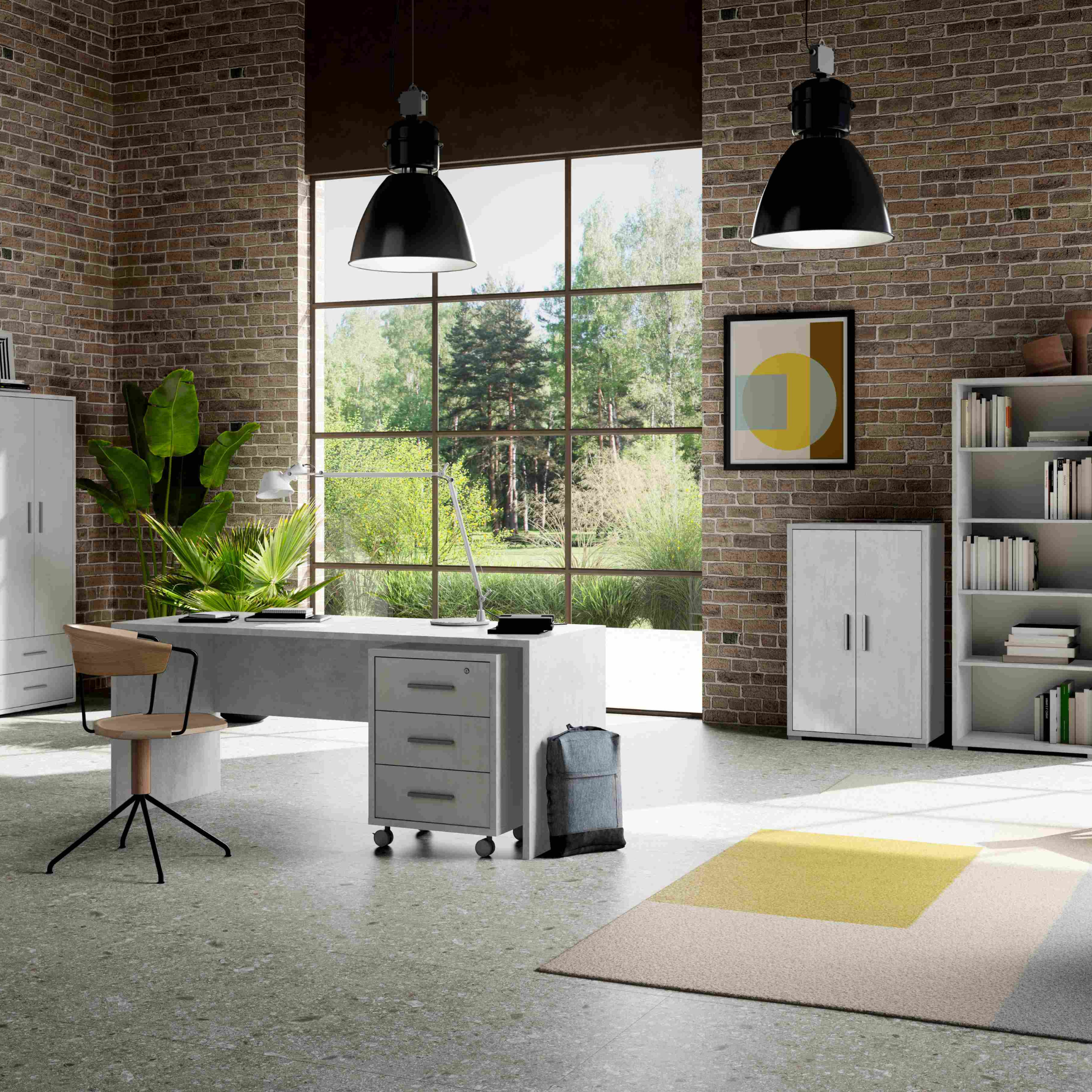 Bureau vintage "Viria" en bois 120x73 cm 73h