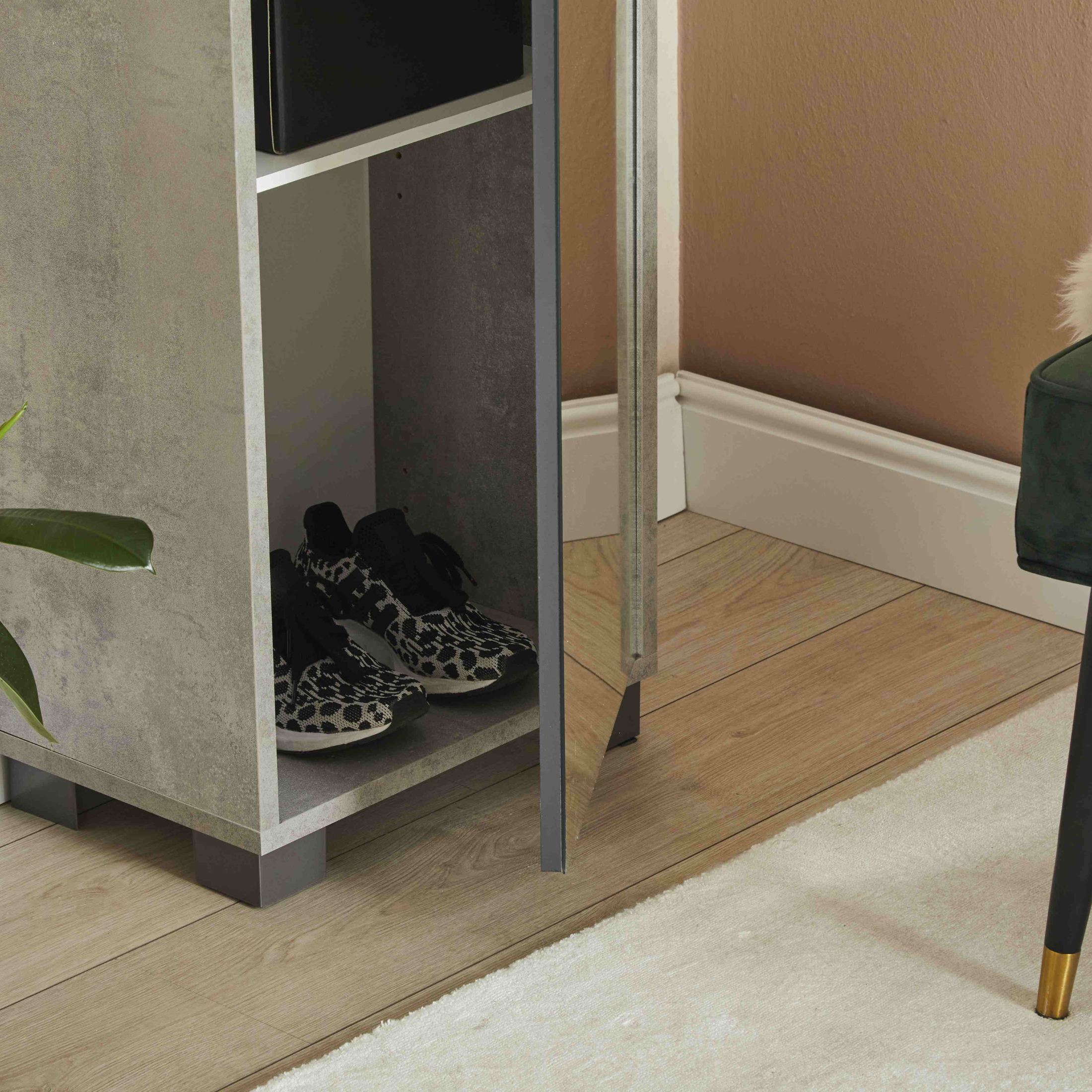 Colonna 1 anta a specchio "Mirror1" mobile in legno cm 43x29 190h