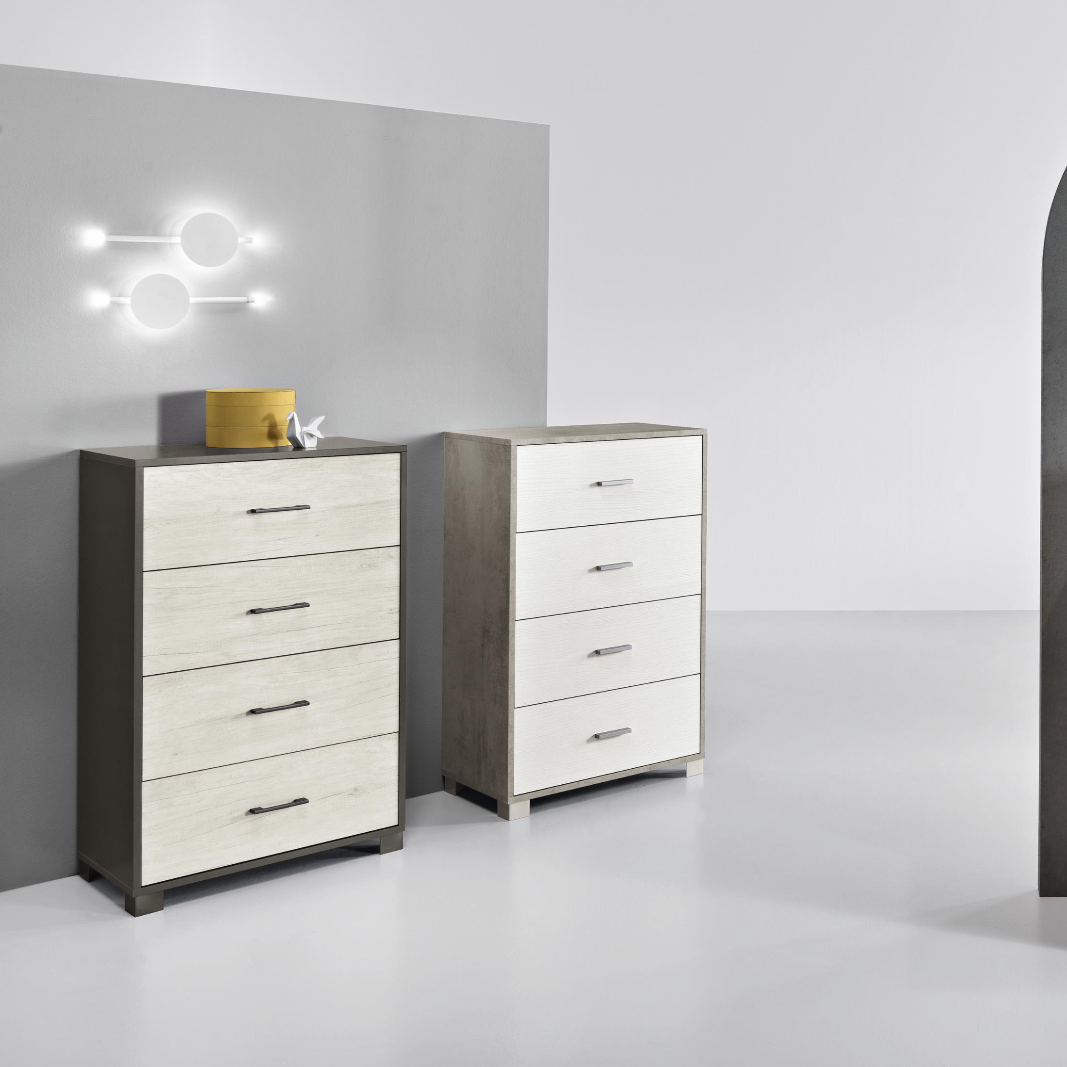 Élégante commode 4 tiroirs "Lucilla" pour entrée 70x41 cm 112h