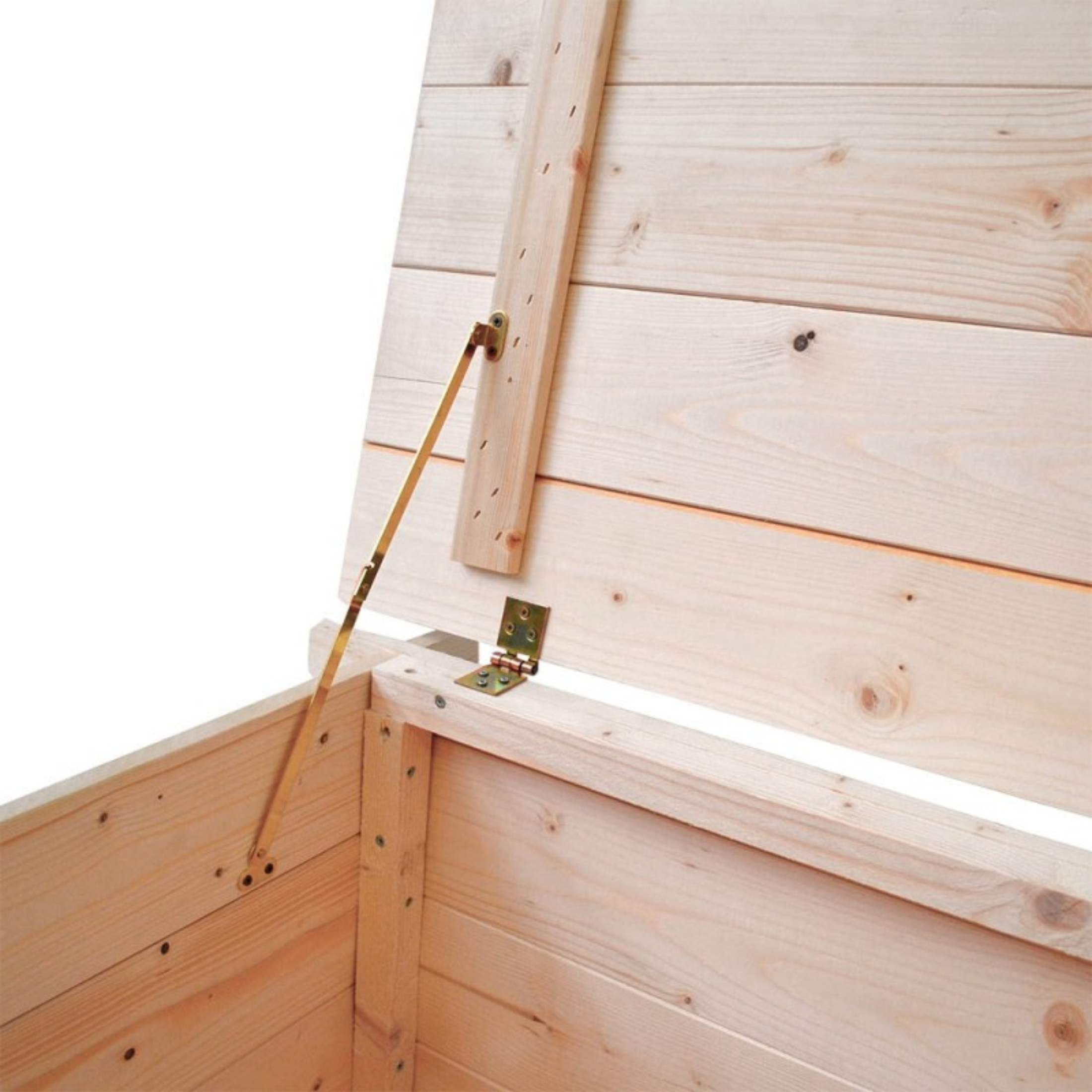 Cassapanca in legno naturale "Giunone" da giardino apertura a battente cm 98x60 54h