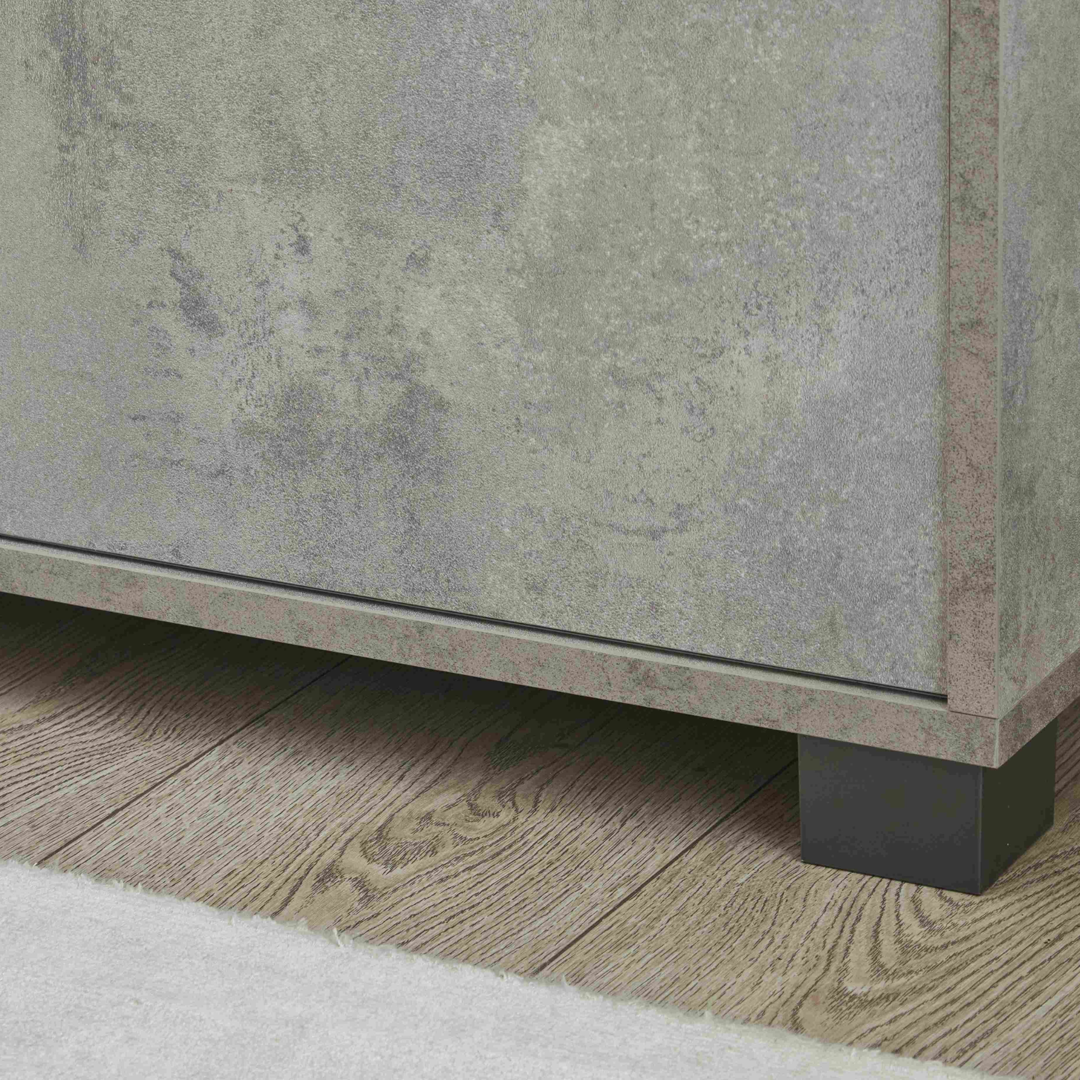 Mobile armadio 2 ante scorrevoli "Rebel" con specchio in legno 8 ripiani cm 82x42 190h