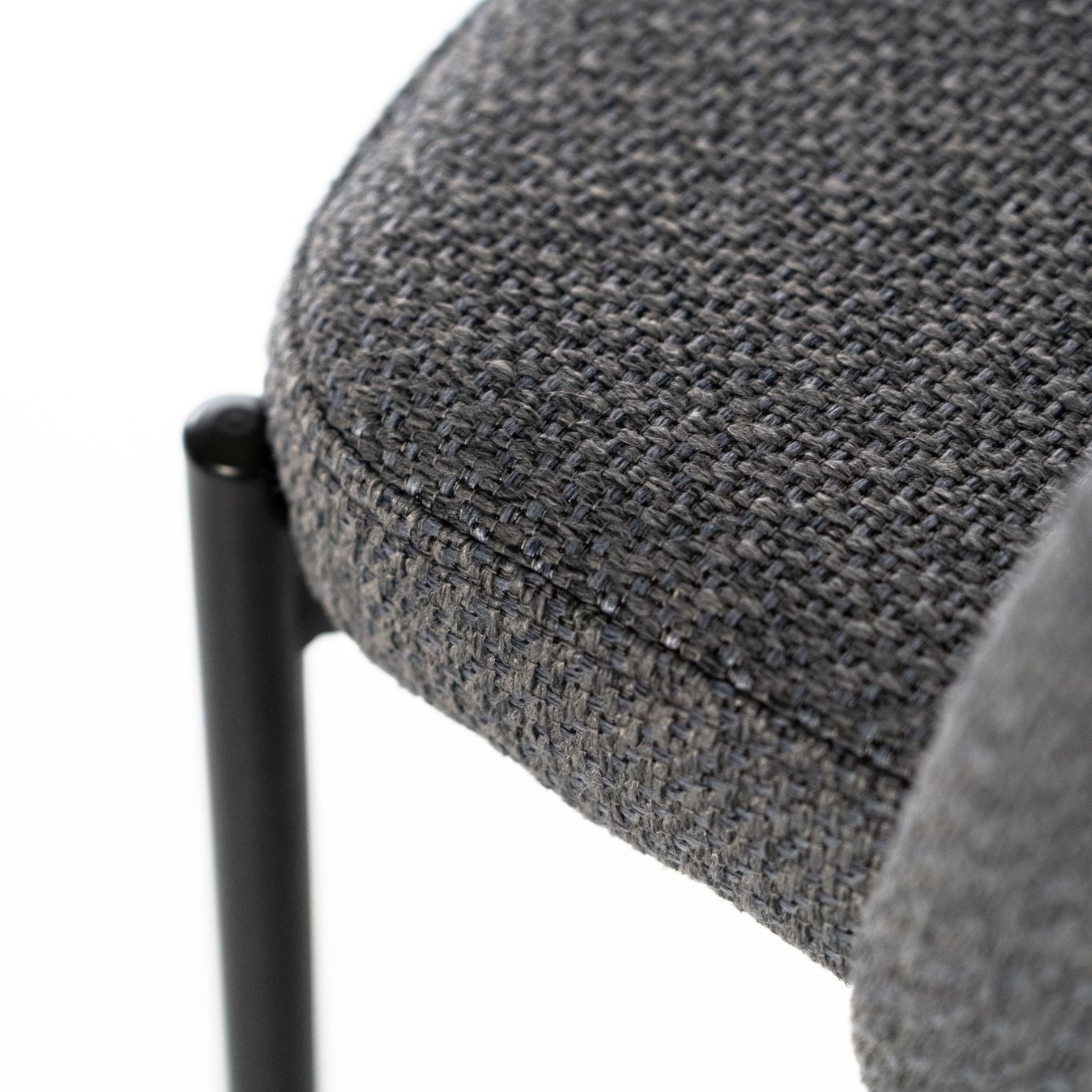 Tabouret haut "Greta" en tissu rembourré avec repose-pieds 52x50 cm 98h