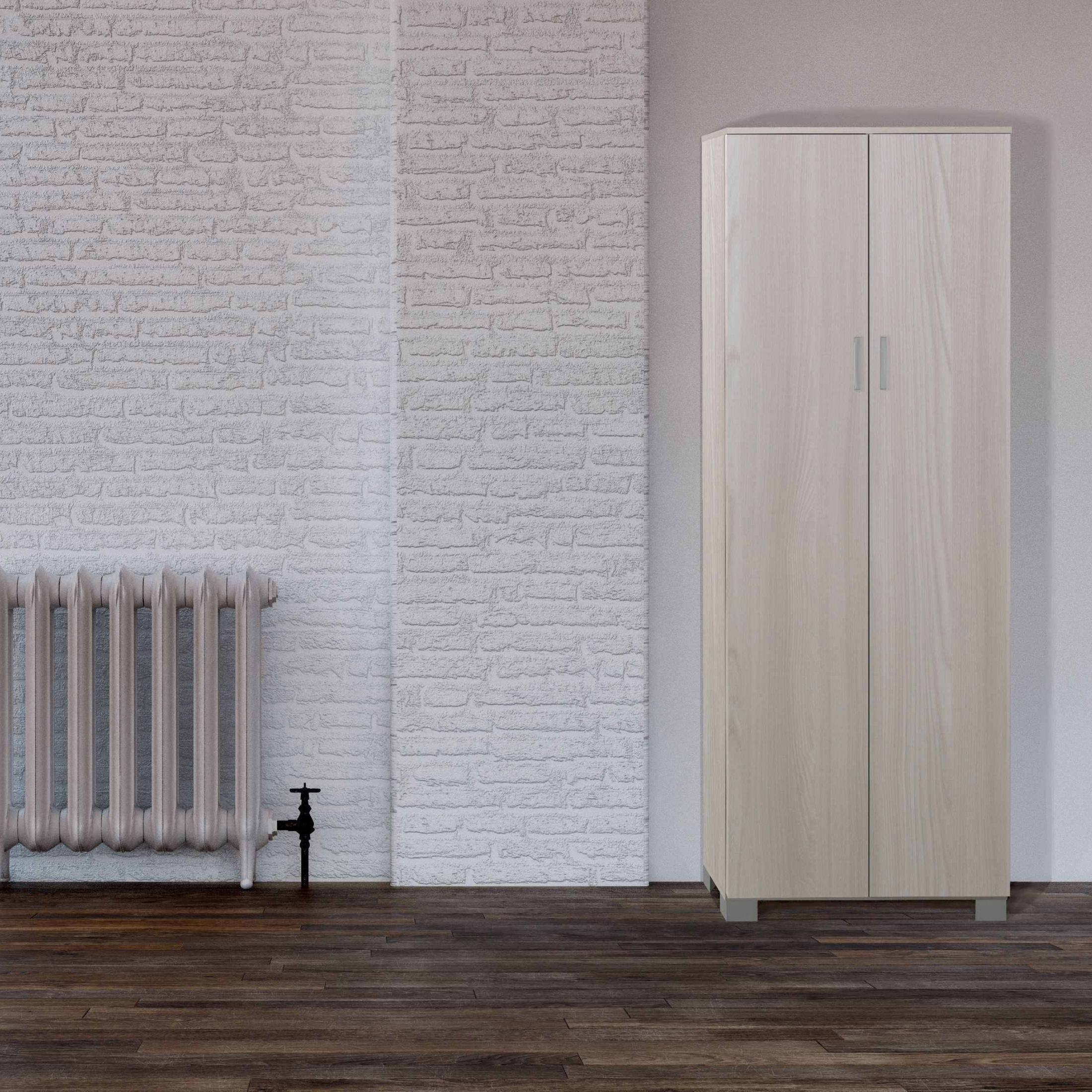 Armadio guardaroba in legno "Danubio" con 2 ante e 4 ripiani cm 62x34 178h