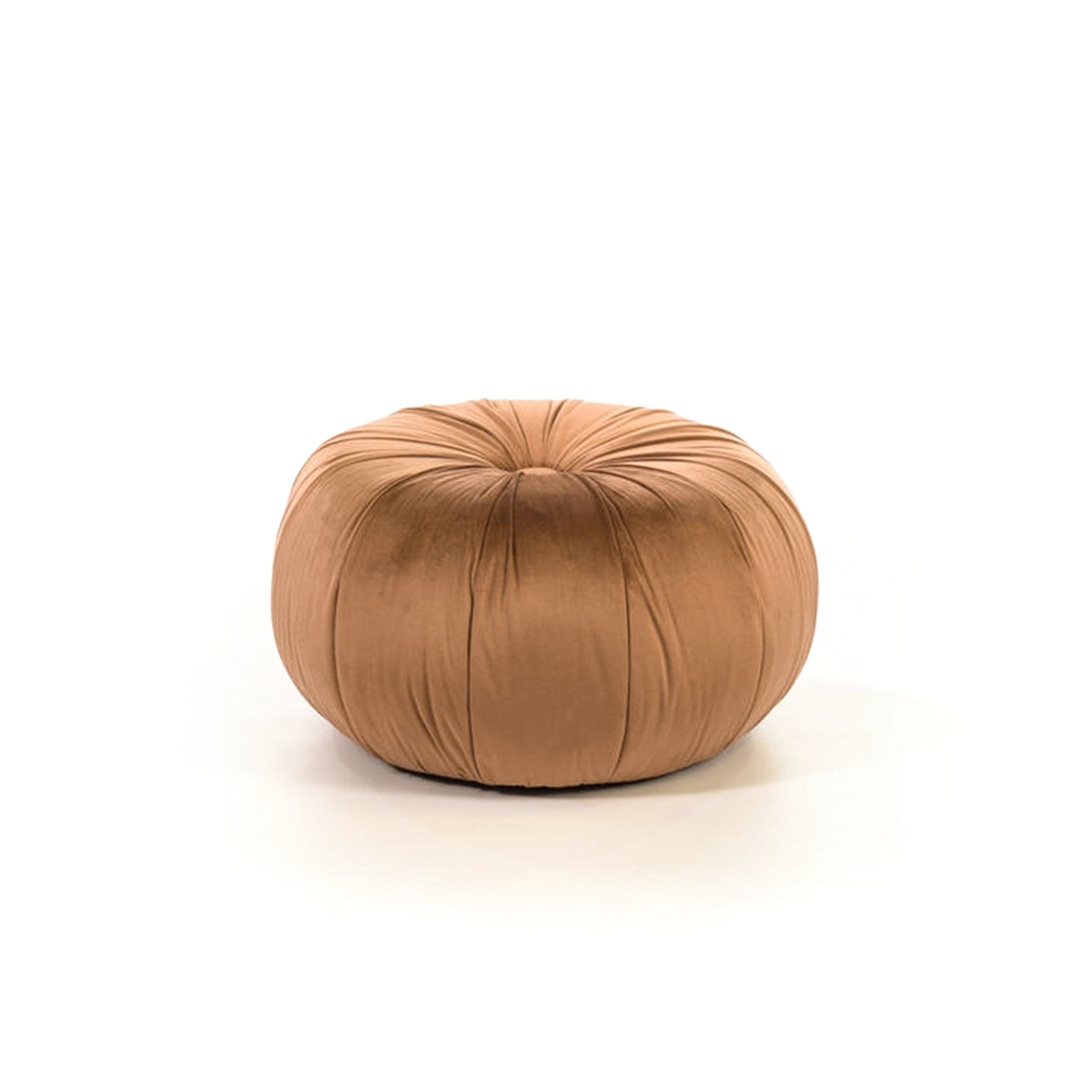Pouf sgabello "Mathilde" tondo da soggiorno in velluto cm 36x36 30h