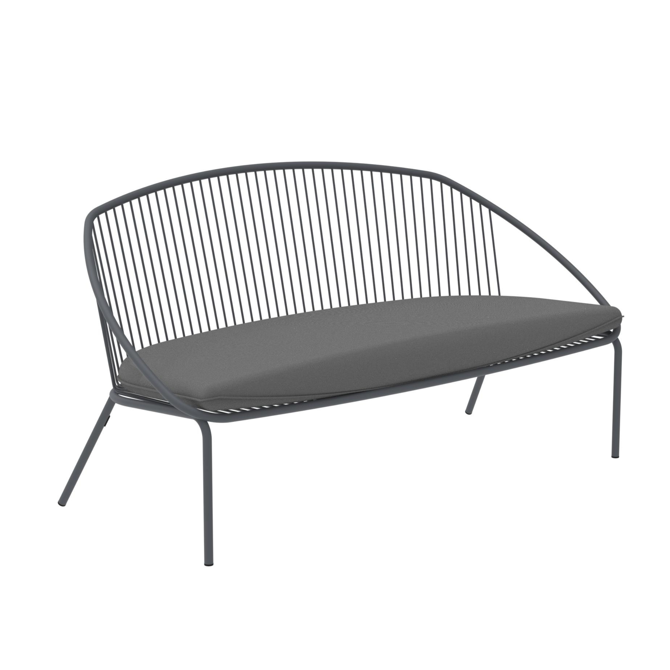 Canapé de jardin en métal "Aria" banquette lounge empilable 160x81 cm 85h