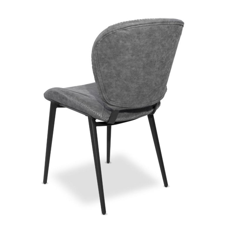 Set di sedie da pranzo "Elice" imbottite in ecopelle con gambe in metallo nere cm 47,5x65,5 85h