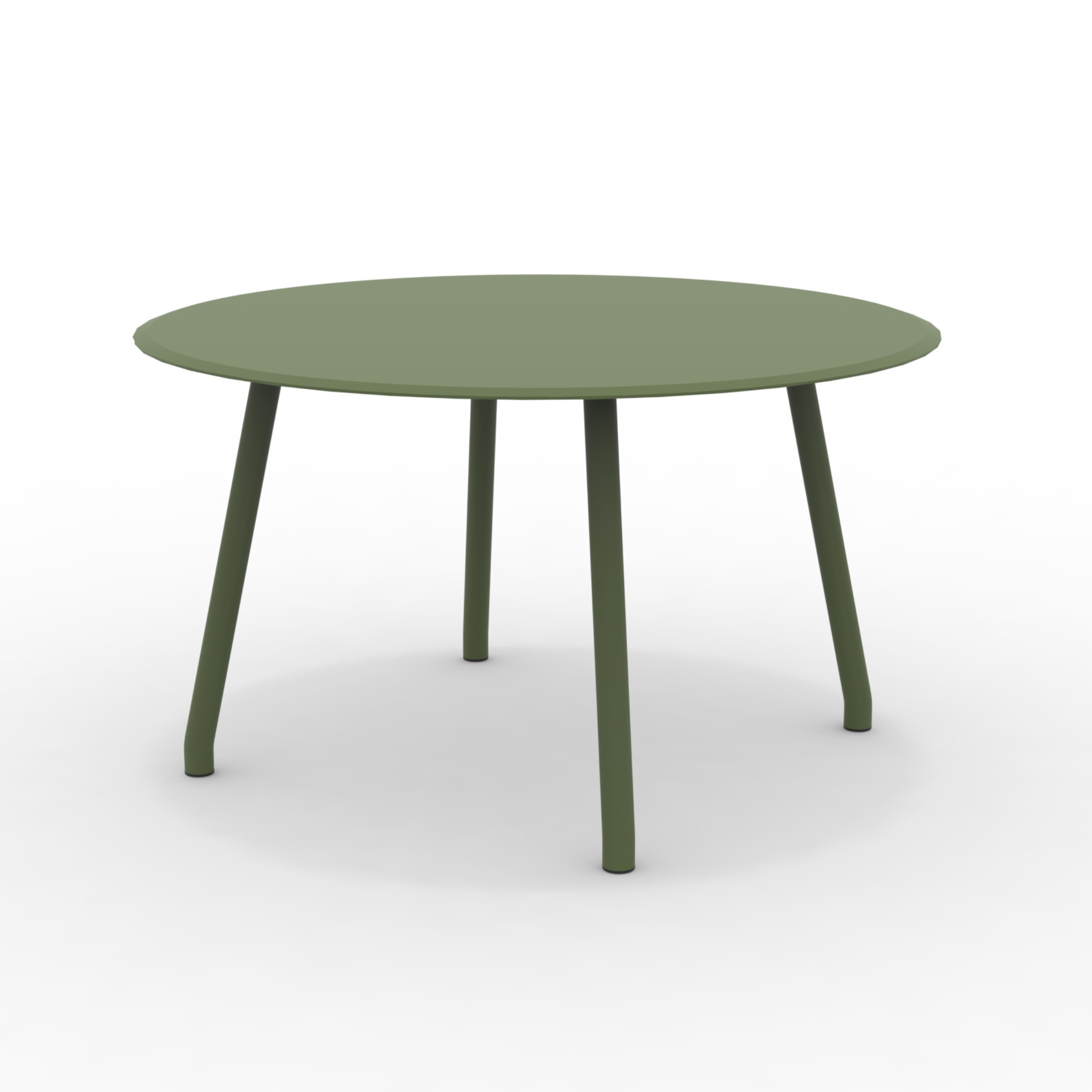 Table ronde en métal galvanisé "Roma" pour jardin démontable 130x130 cm 75h