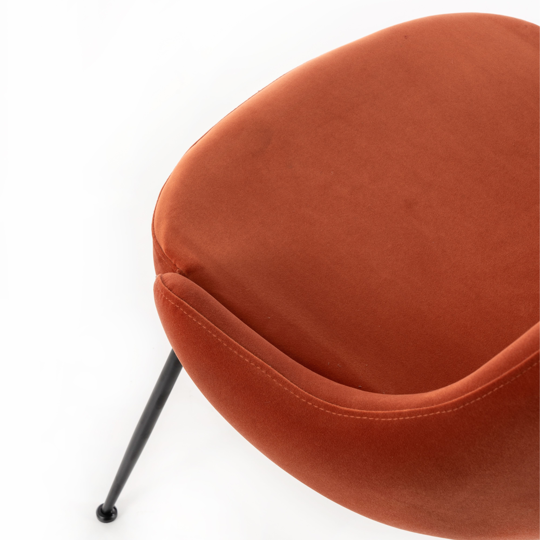 Sedia moderna imbottita "Alyssa" effetto velluto cm 49,5x48,5 80h