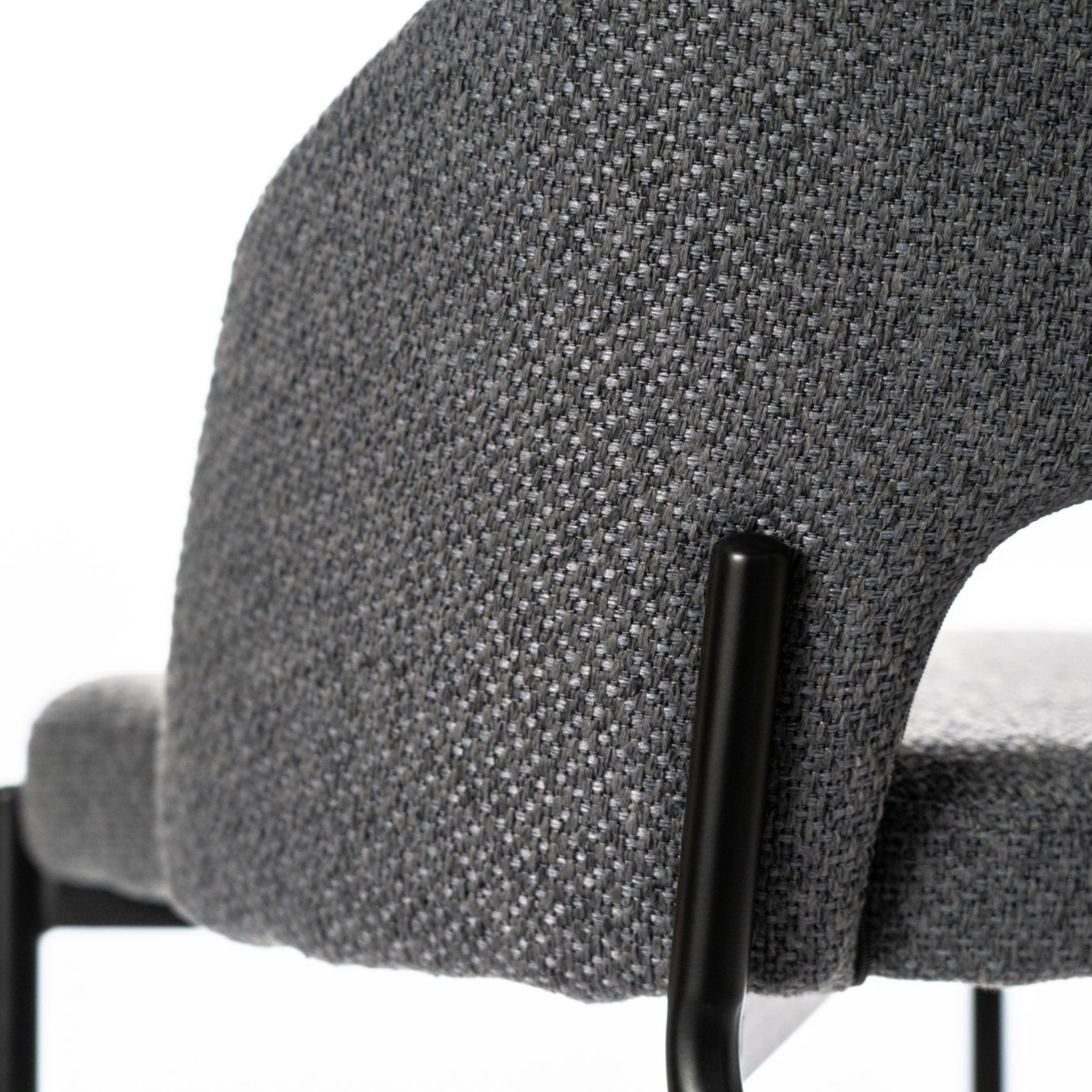 Tabouret haut "Greta" en tissu rembourré avec repose-pieds 52x50 cm 98h