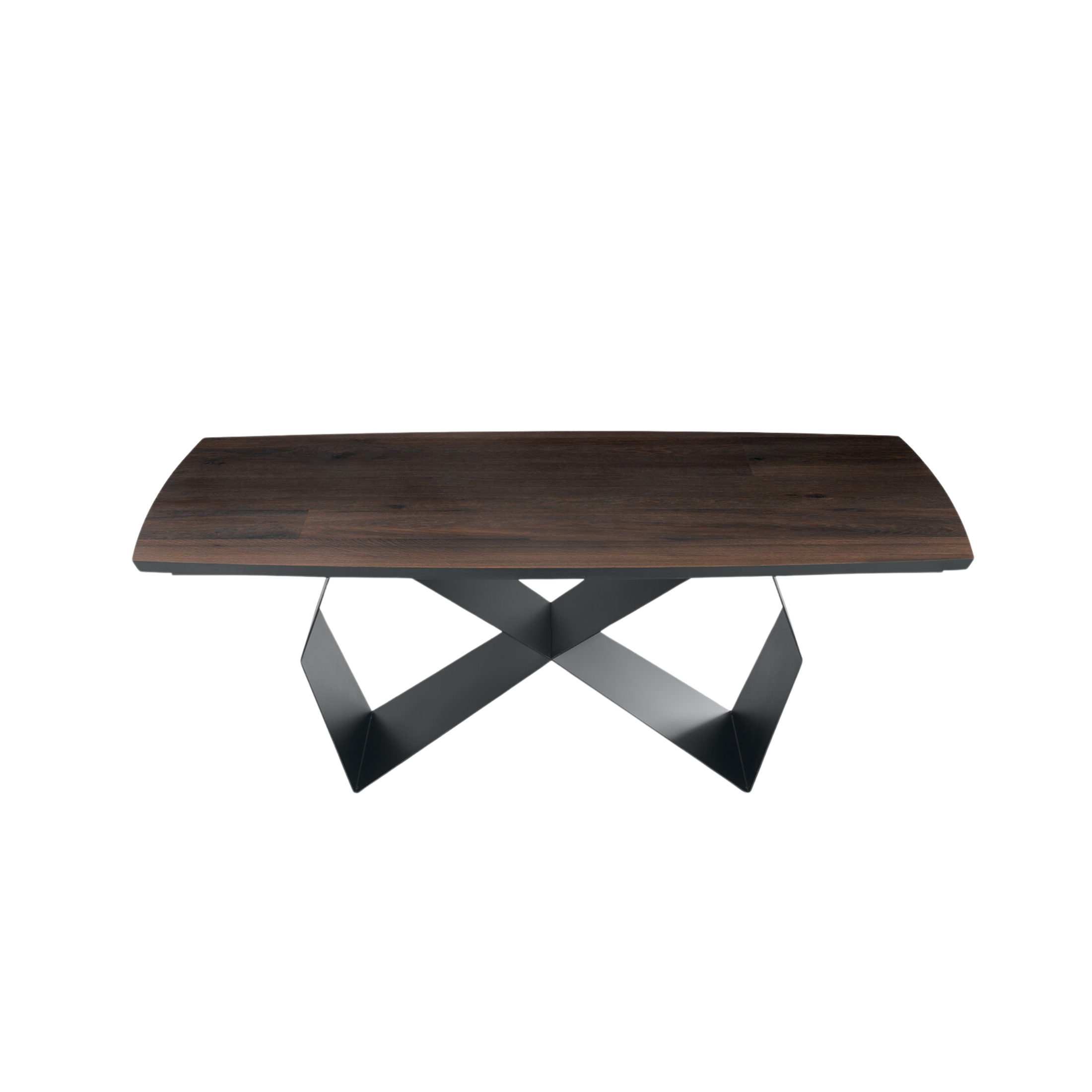 Tavolo fisso da pranzo "Reina" con base in metallo e piano in rovere cm 200x100 75h