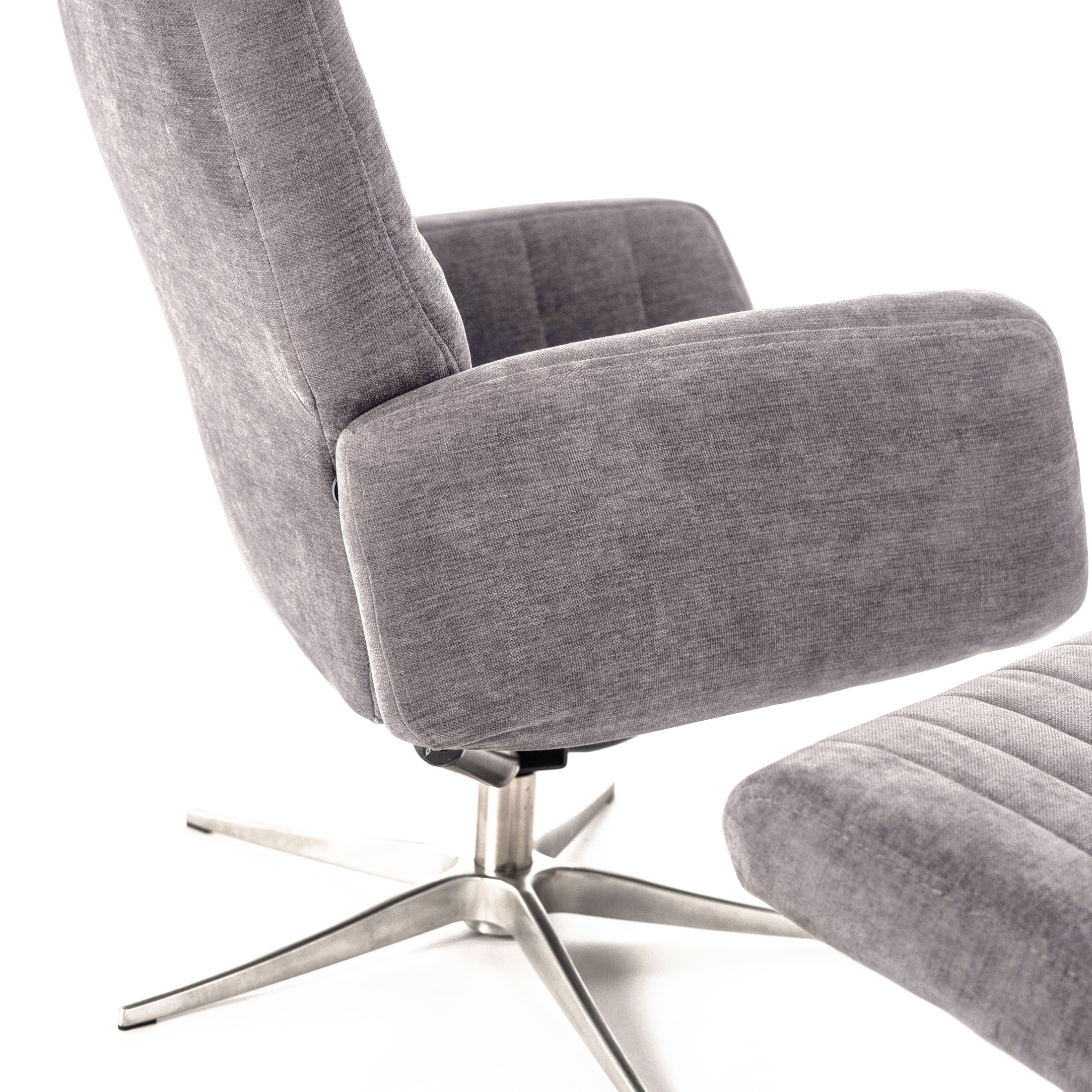 Fauteuil relaxant inclinable en velours "Alba" base chromée 70x60 cm 88h