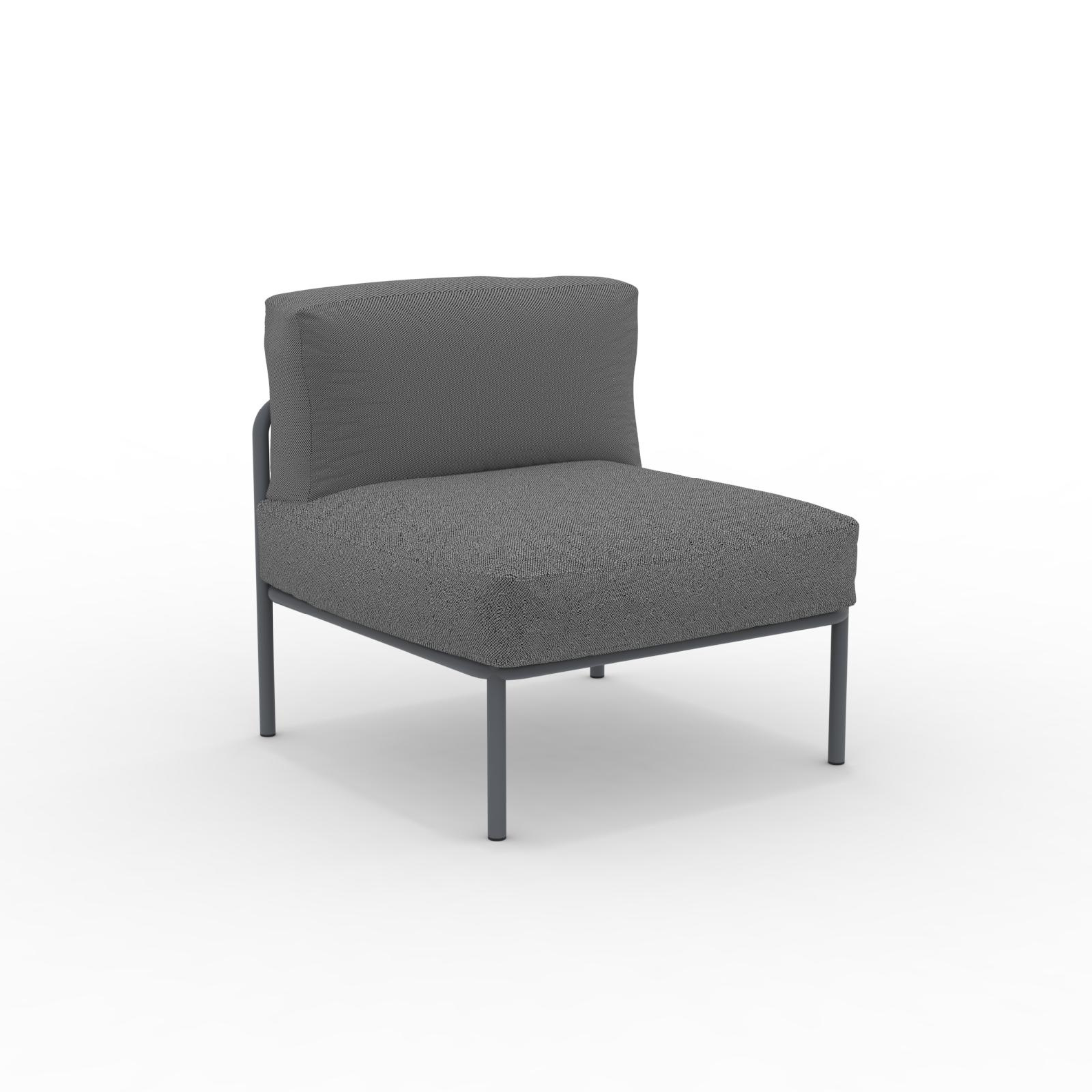 Canapé simple module avec dossier en corde "Key West" avec coussins 80x80 cm 64h