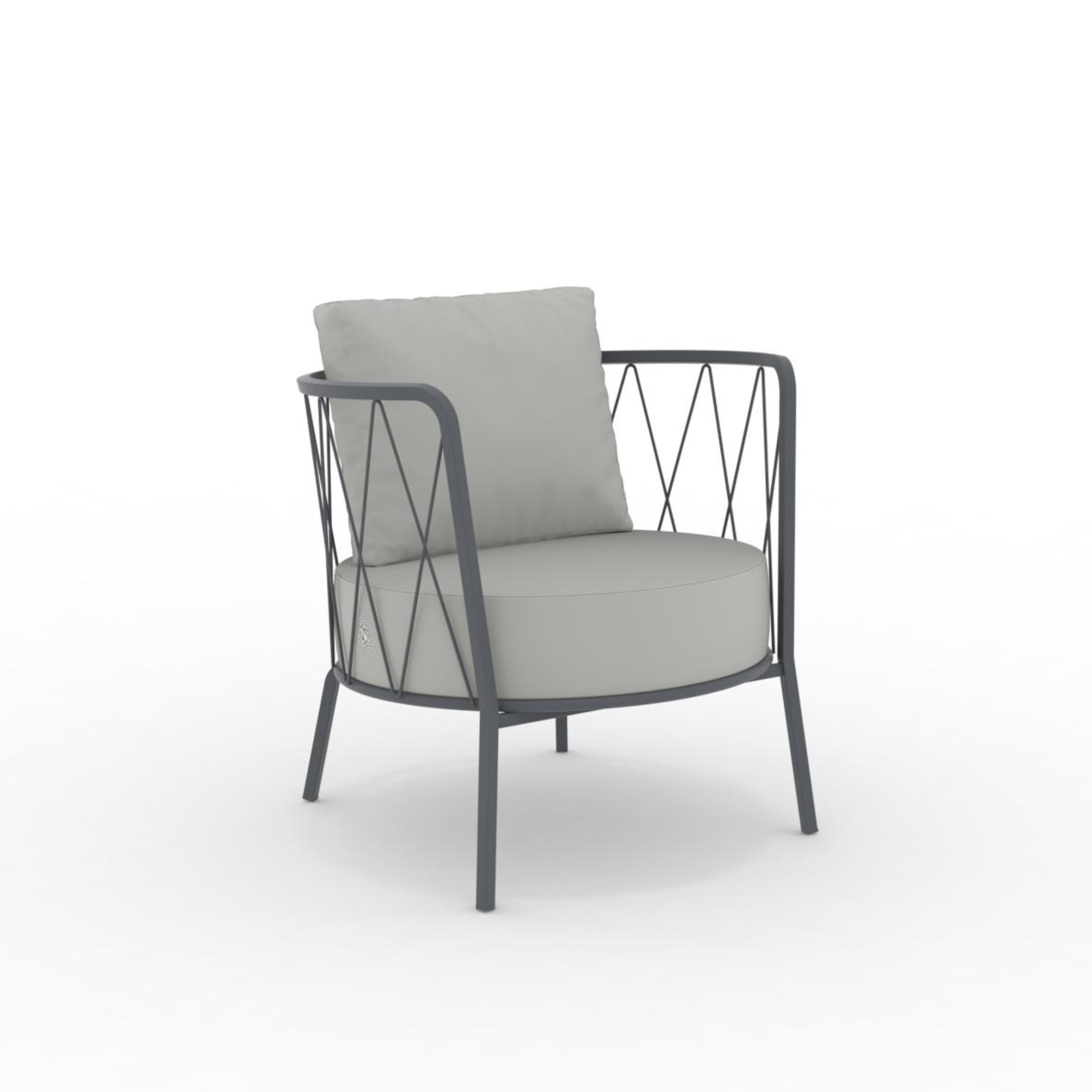 Sillón bajo de metal galvanizado "Daisy12" sillón de jardín 73x73 cm 71h