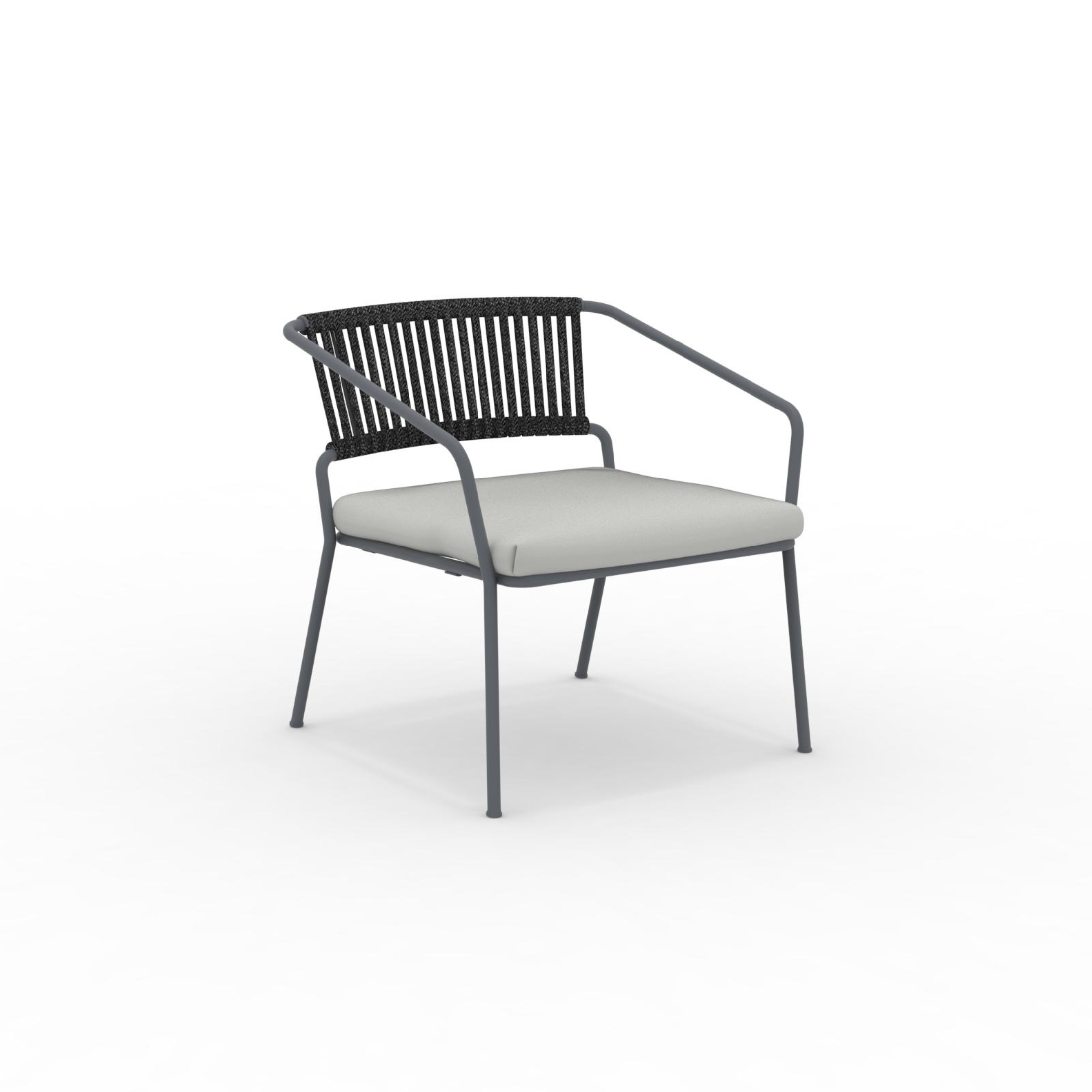 Poltrona bassa in metallo da giardino "Slot" lounge impilabile cm 68x65 76h