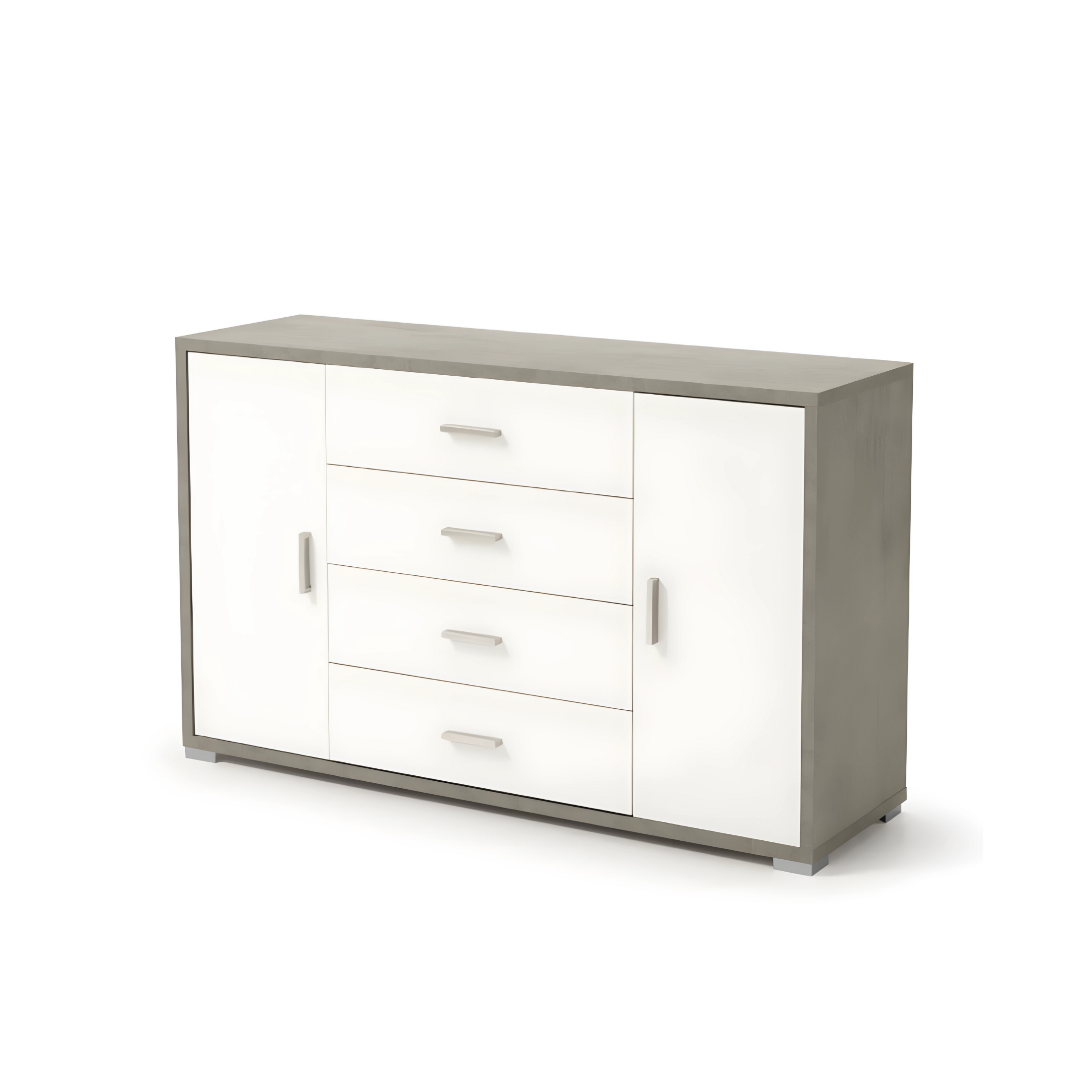 Buffet d'entrée moderne 2 portes et 4 tiroirs "Amal" 137x41 cm 84h