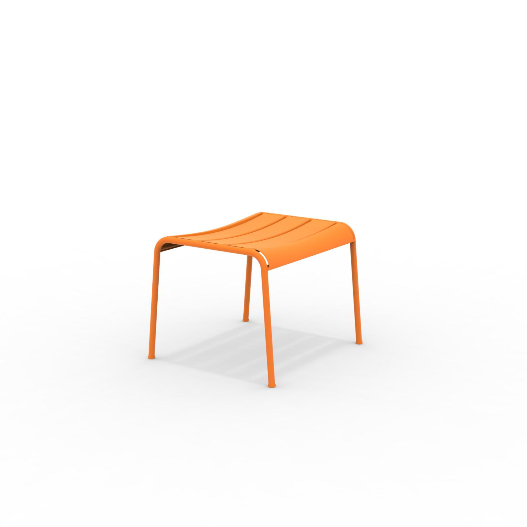 Repose-pieds "Twist" en métal peint, tabouret bas de jardin 126x57 cm 88h
