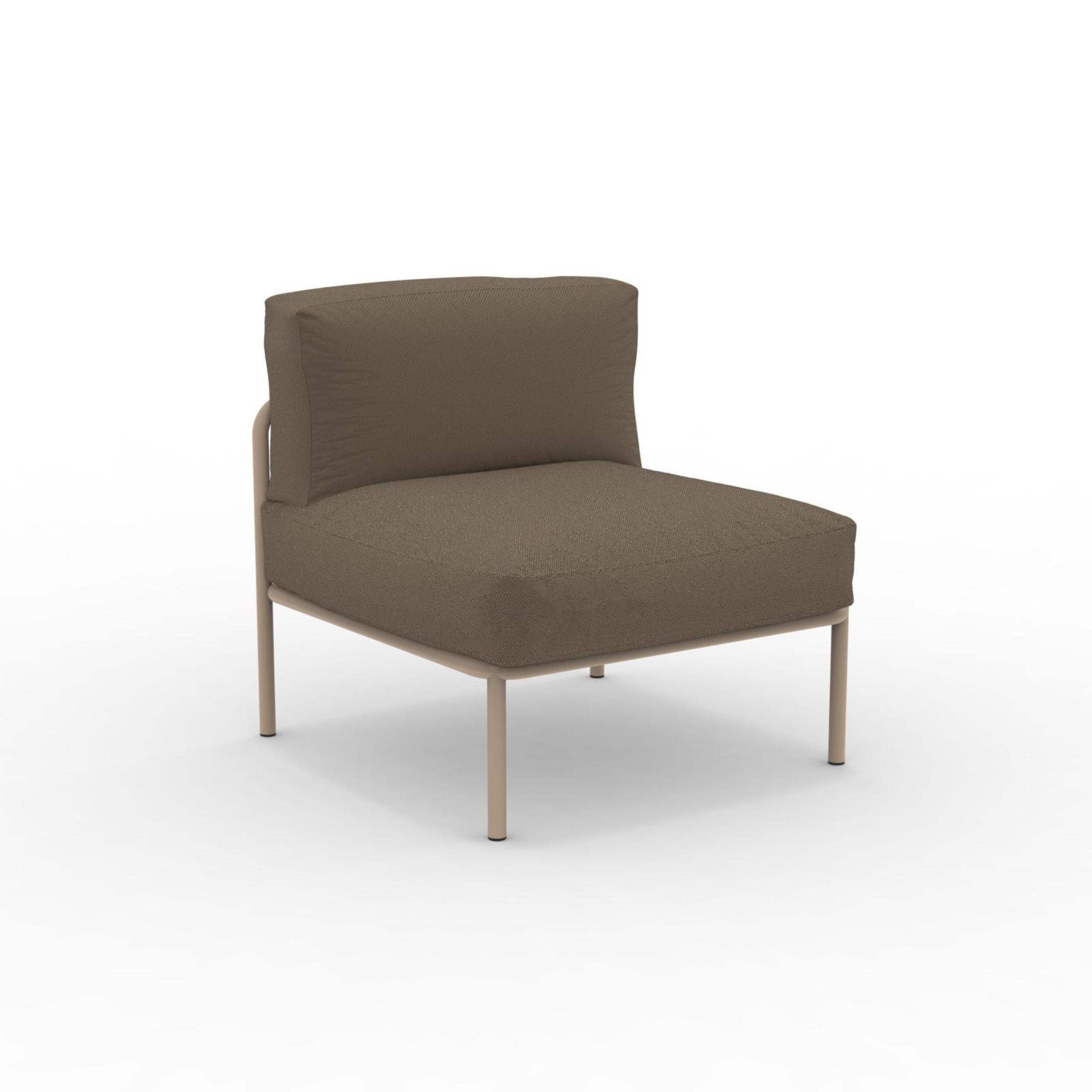 Canapé simple module avec dossier en corde "Key West" avec coussins 80x80 cm 64h